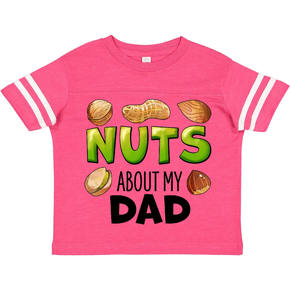 Inktastic Nuts About My Dad Peanut Almond Pistachio Toddler T-Shirt - Cute Father's Day Gift for Toddlers & Kids - Perfect for Family Outings & Photo Shoots