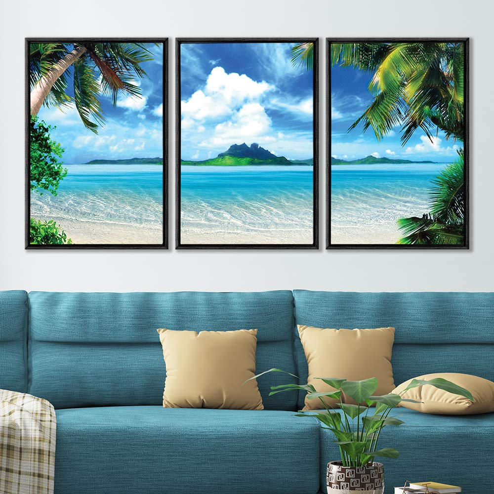 3 Piece Framed Canvas Wall Art Set - Scenery Landscape Prints for Living Room & Bedroom Decor - 16