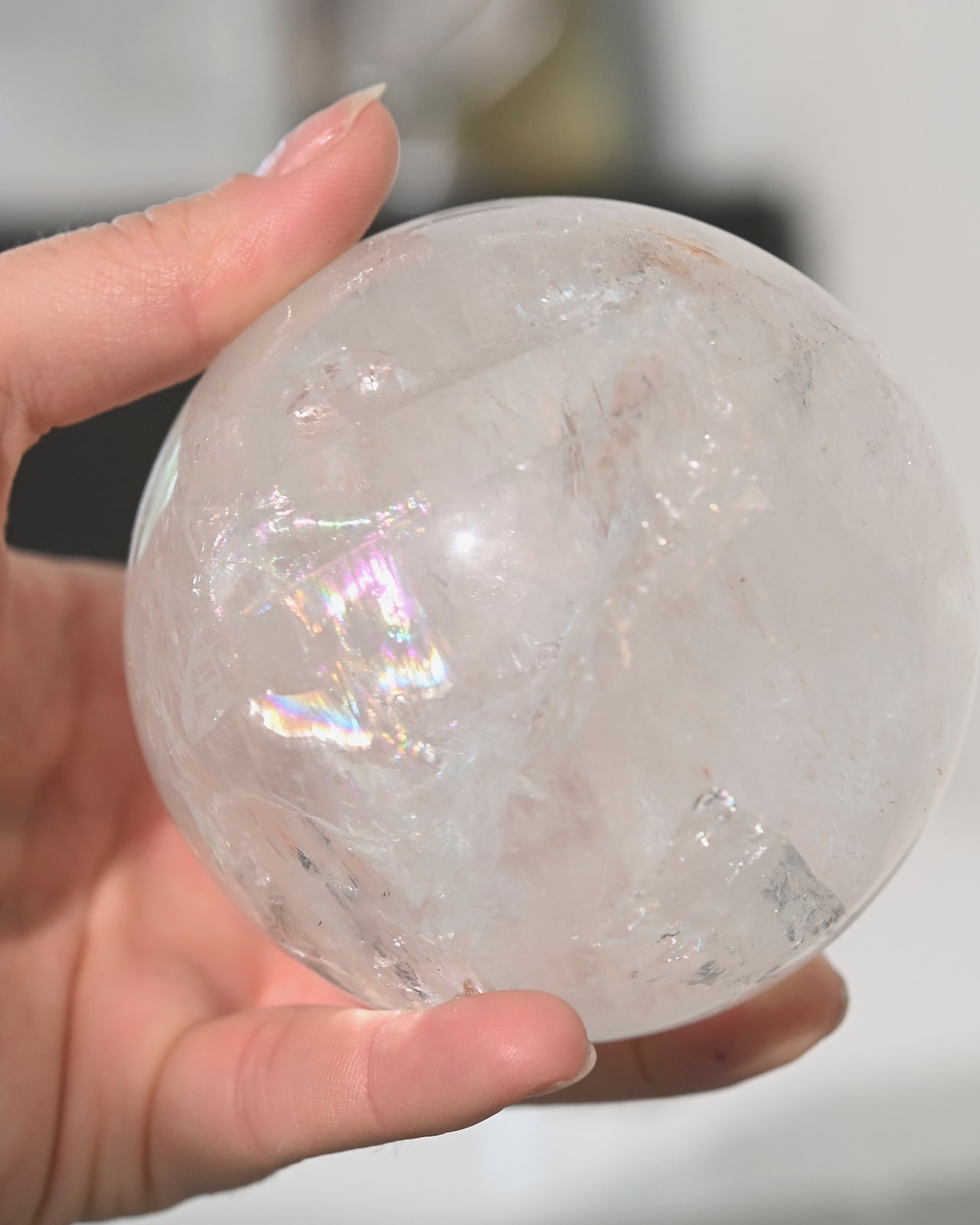 2lbs Clear Quartz Sphere - Natural Healing Crystal for Meditation, Reiki, and Home Decor | Perfect for Energy Work, Chakra Balancing & Spiritual Gifts