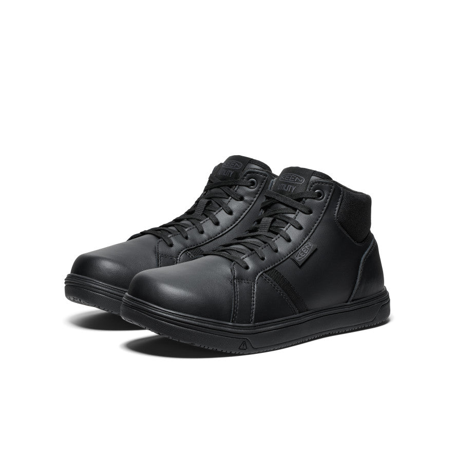 Men's PTC Kenton Mid Work Shoe - Soft Toe Safety Boots for Construction & Industrial Work | Black/Black | Durable & Comfortable for Long Shifts