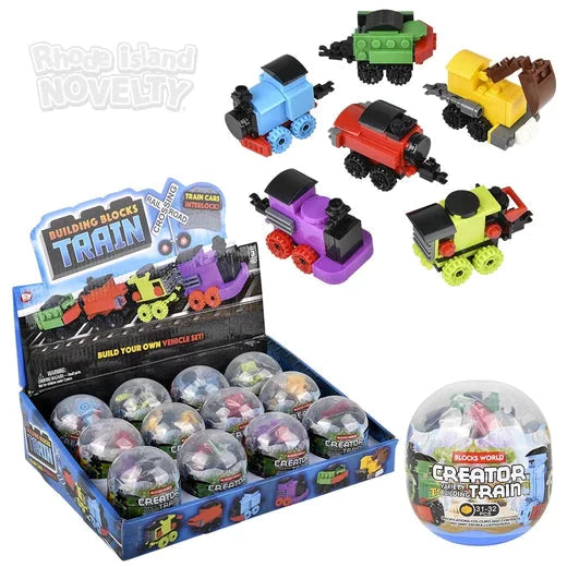 3-in-1 Mystery Egg Building Block Train Set - STEM Educational Toy for Kids Ages 4-8 | Creative Construction Play for Birthday Gifts & Party Favors