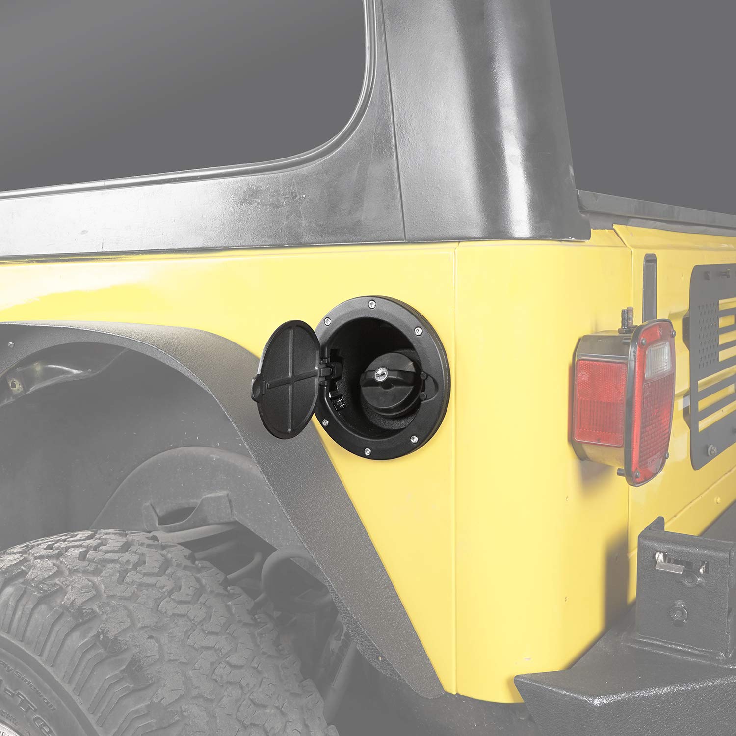 Wrangler Gas Cap Cover | Fuel Filler Tank Cover Replacement for Jeep TJ Wrangler (1997-2006) | Durable & Weatherproof | Perfect for Off-Roading & Daily Driving
