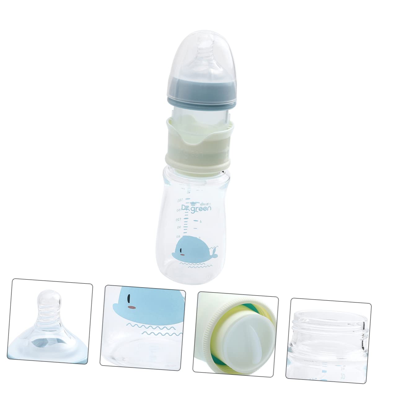 5-Pack Slow Flow Newborn Feeding Bottles - BPA-Free Blue Glass Baby Bottles for Breastmilk & Formula - Ideal for Newborns, Infants & Travel Use
