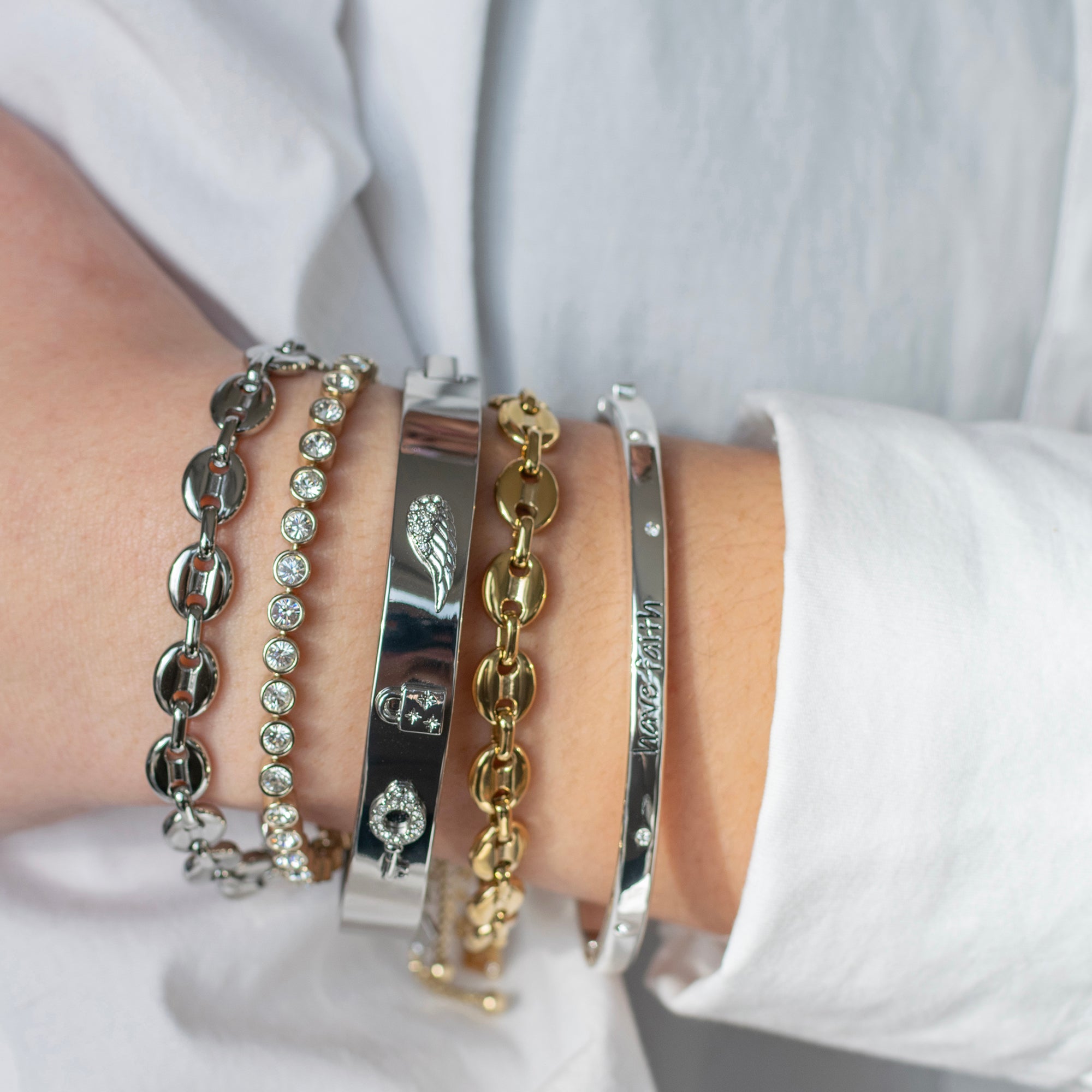 Have Faith Mantra Bangle - Inspirational Spiritual Bracelet for Women | Yoga, Meditation & Daily Motivation Jewelry