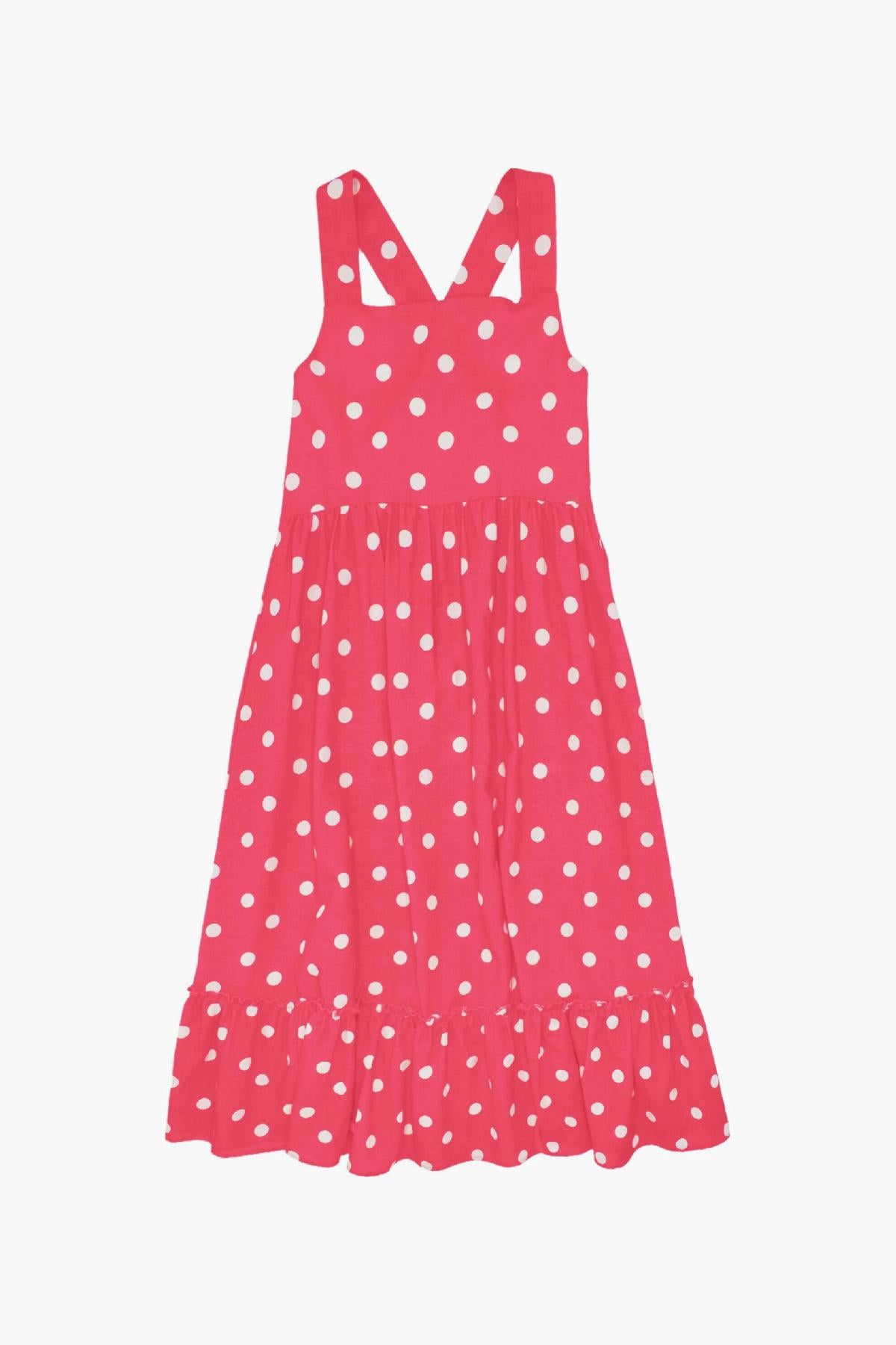 Feather Print Girls Dress with 4 Arrow Design - Coastal Coral Color for Beach Vacations & Summer Outings