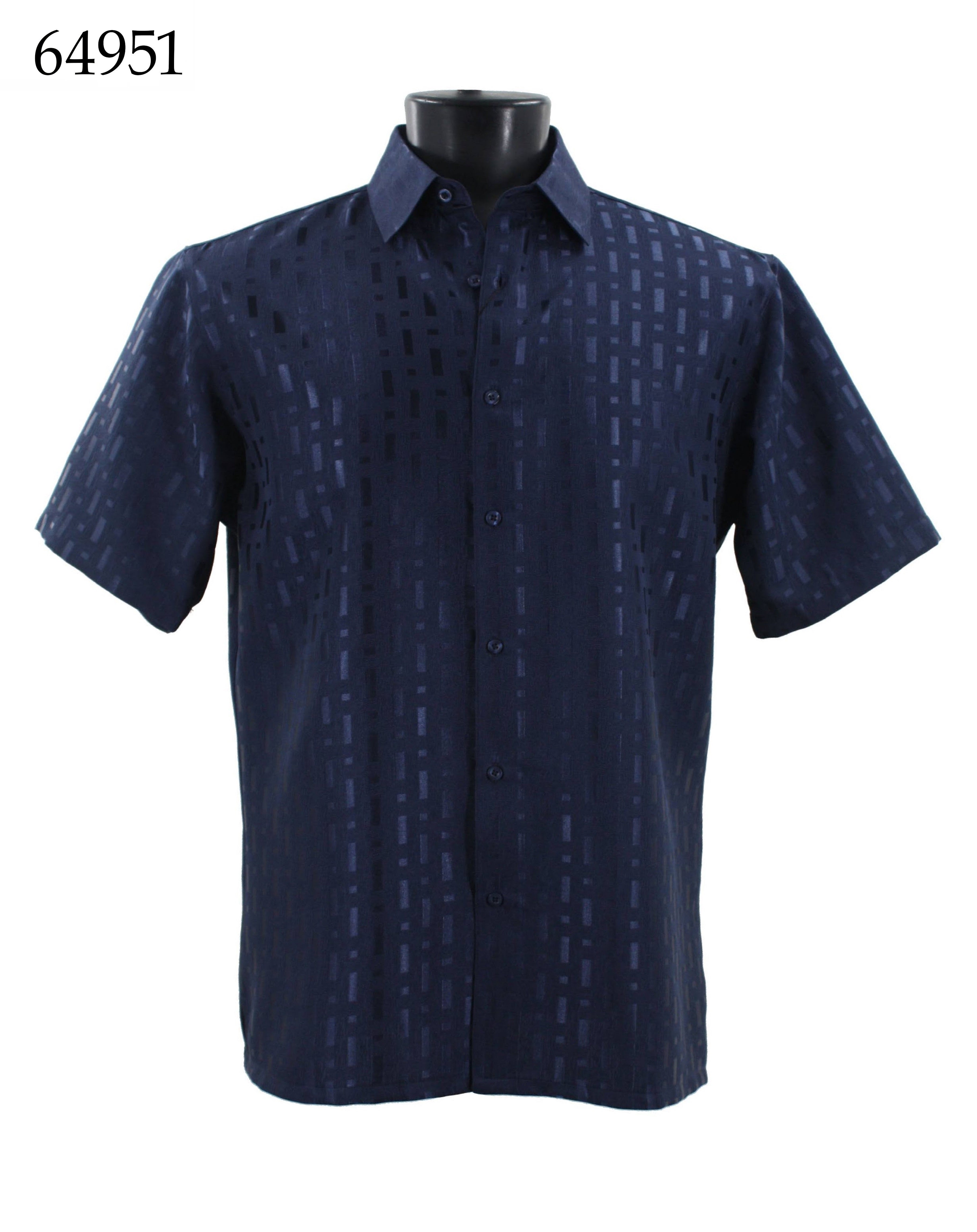 Bassiri Men's Casual Short Sleeve Shirt - Breathable Cotton Comfort Fit Button Down Top 64951 | Perfect for Office, Summer Outfits & Casual Wear