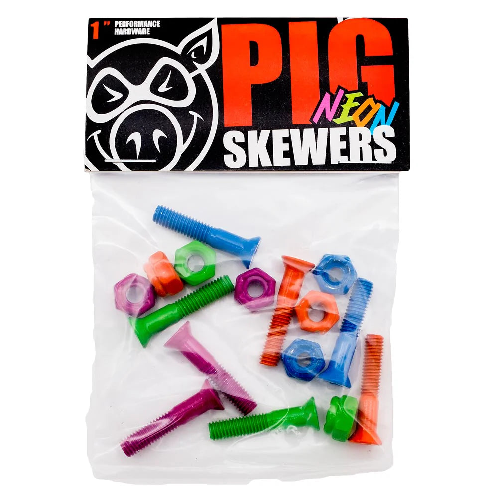 Premium BBQ Pig Neon Skewers - 12-Pack Colorful Grilling Skewers for Pork, Chicken & Vegetables - Perfect for Backyard BBQs, Camping & Outdoor Parties