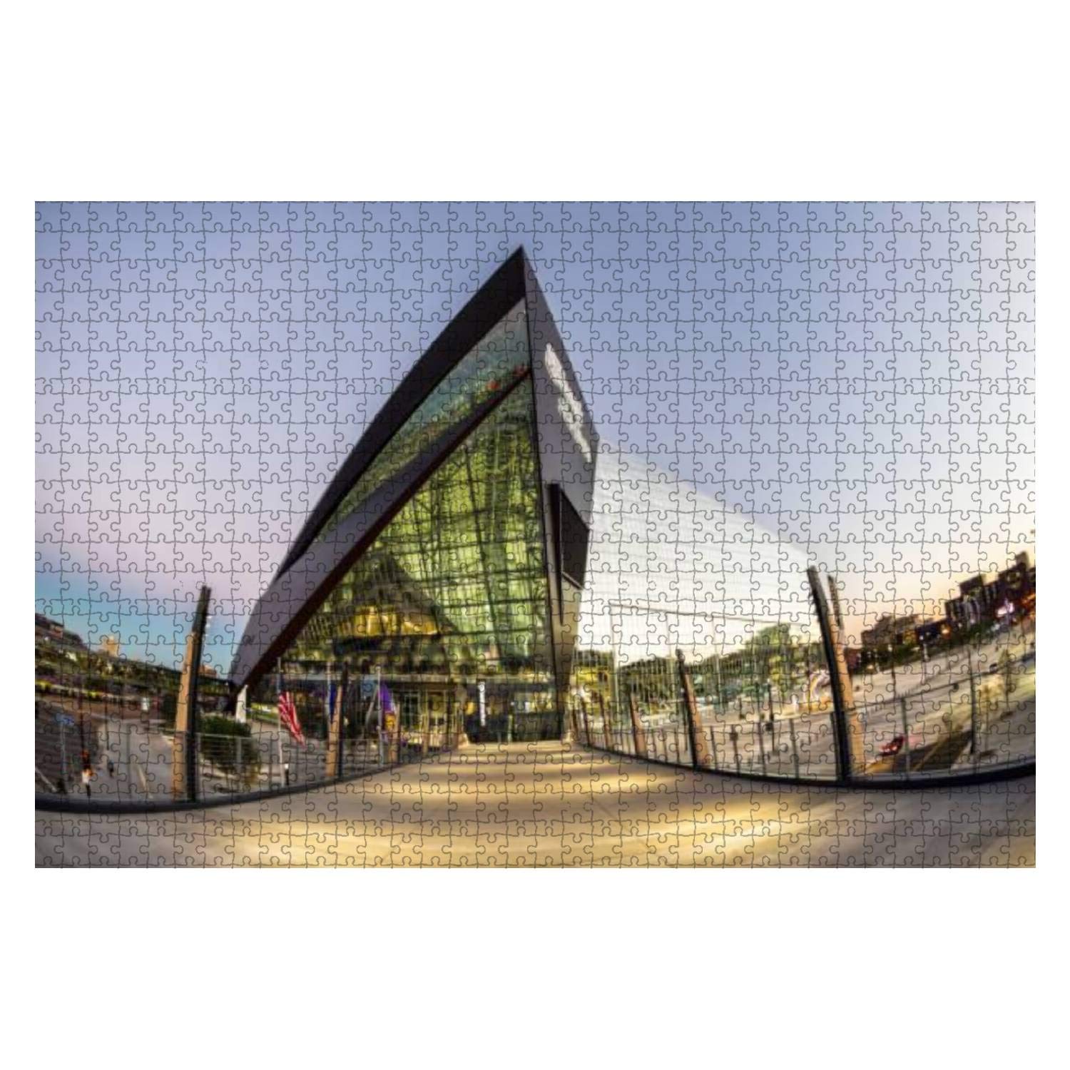 1000 Piece Wooden Jigsaw Puzzle - US Bank Stadium in Downtown Minneapolis | Educational & Fun Puzzle for Kids & Adults | Stress Relief & Family Game Night Activity