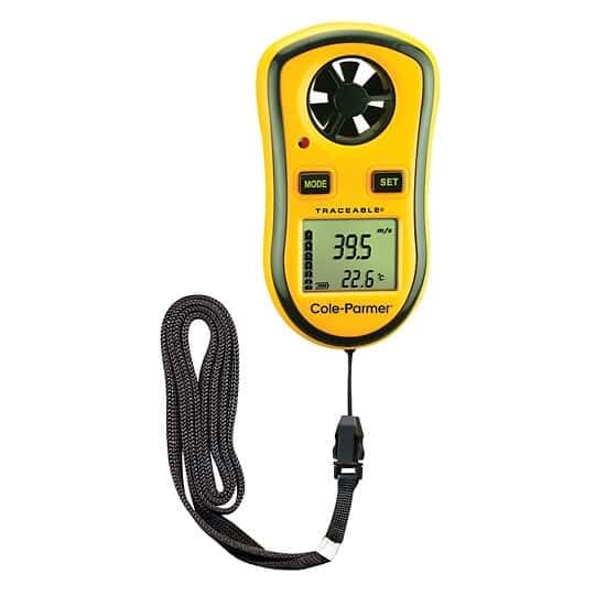 Digi-Sense Traceable® Micro-Anemometer & Thermometer - Portable Air Flow Meter with NIST Calibration for HVAC, Industrial & Laboratory Use