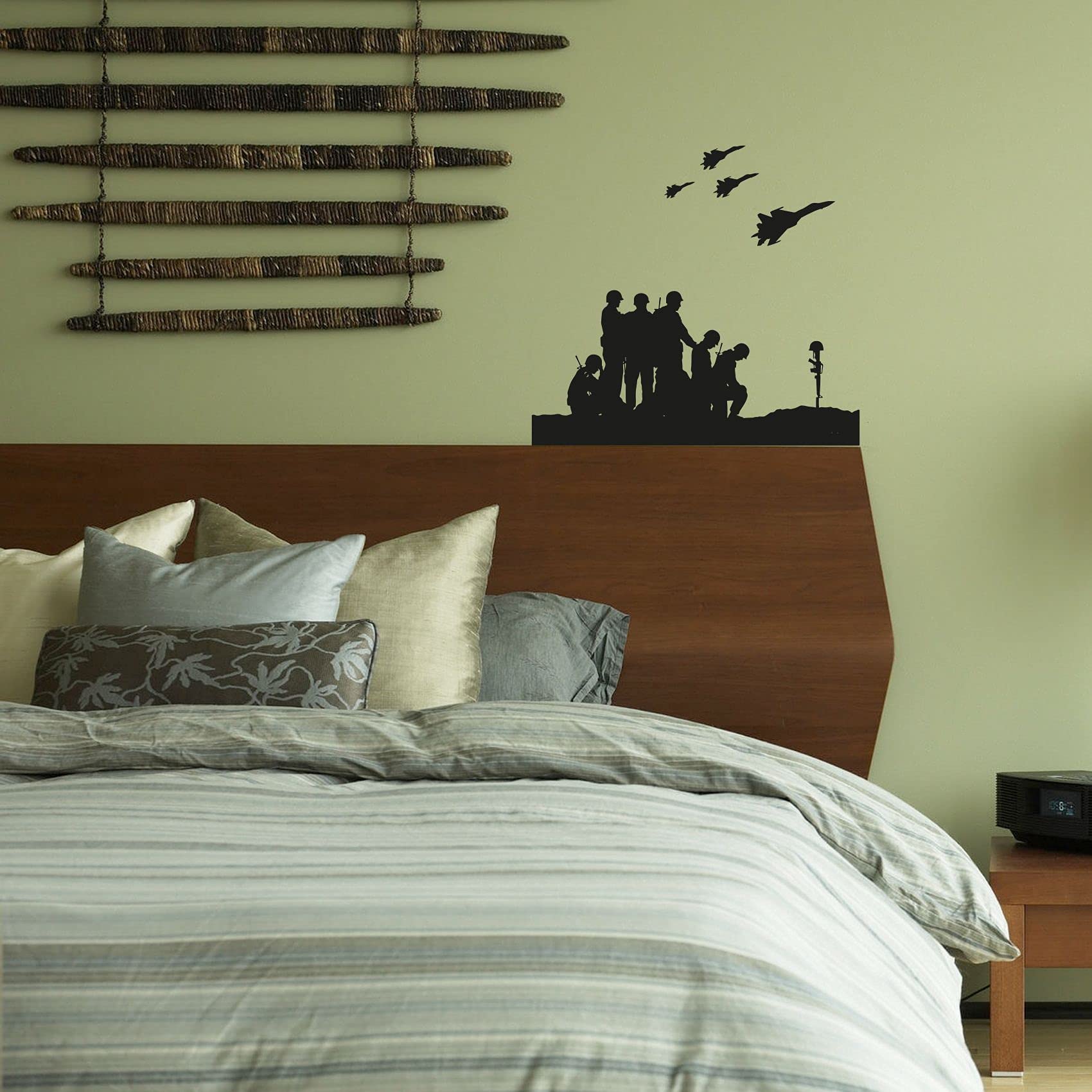 Military SWAT Team Army Soldier Helicopter Vinyl Wall Decal Sticker - 28x30 Inch - Boys Girls Room Decor, Bedroom, Playroom, Kids House Art - Perfect for Themed Rooms & Play Areas
