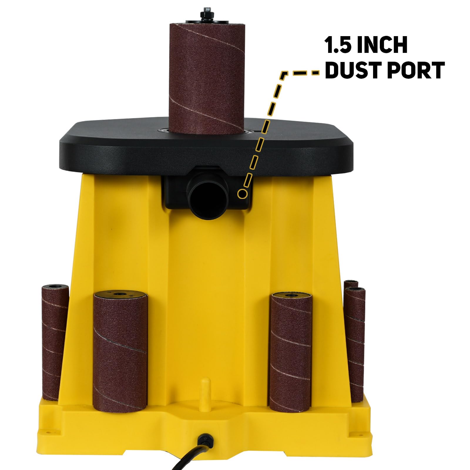 4A Variable Speed Oscillating Spindle Sander 1000-1800RPM | Woodworking Power Tool with Multiple Sanding Sleeves | Efficient Dust Collection & Compact Design | Perfect for Furniture Making, Cabinet Sanding & DIY Wood Projects