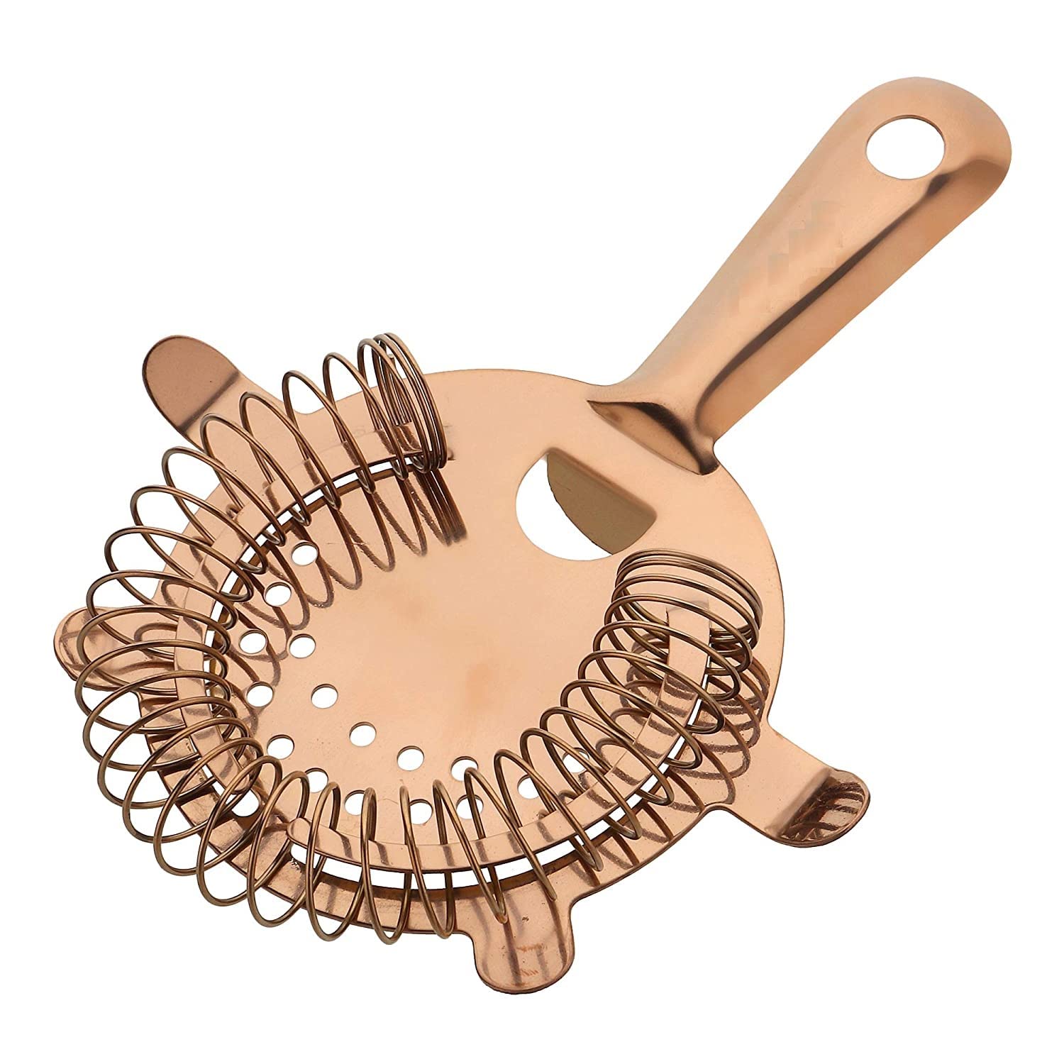 Premium Stainless Steel Cocktail Strainer with Copper PVD Coating - Bar Tool for Mixing, Filtering & Serving Cocktails - Perfect for Home Bars, Professional Bartending & Party Drink Preparation