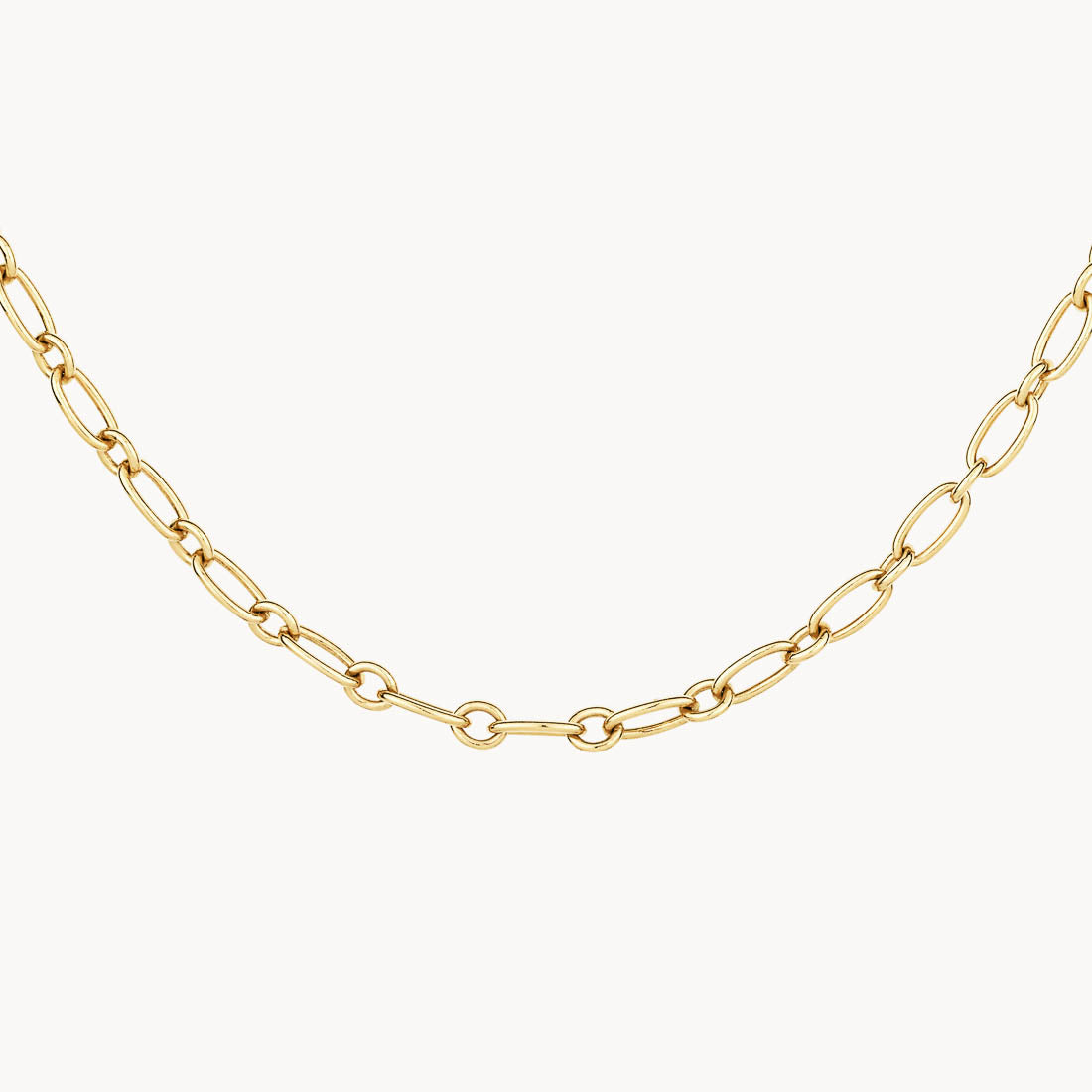 Gold Alternating Paperclip Chain Necklace - Elegant Layering Piece for Everyday Wear & Special Occasions