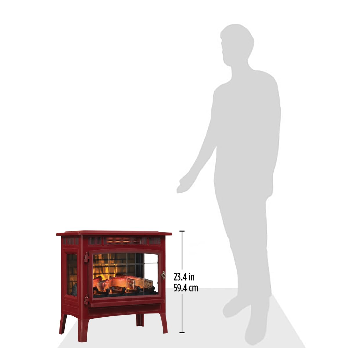 Duraflame Freestanding Electric Fireplace Stove Heater - 3D Realistic Flame Effect, 1000 Sq Ft Coverage, Cinnamon Finish - Perfect for Living Rooms, Bedrooms & Offices