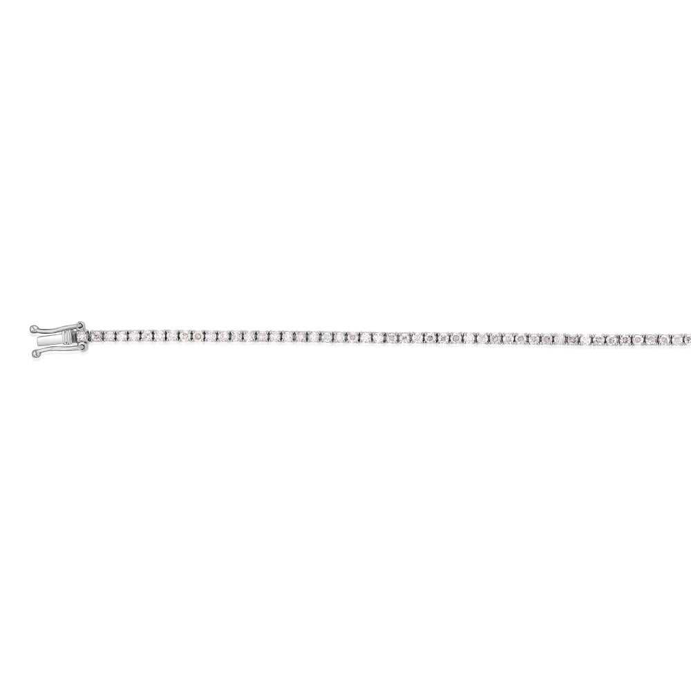9ct White Gold 2 Carat Diamond Tennis Bracelet with 82 Brilliant Cut Stones - Elegant Jewelry for Women, Perfect for Weddings, Parties & Special Occasions