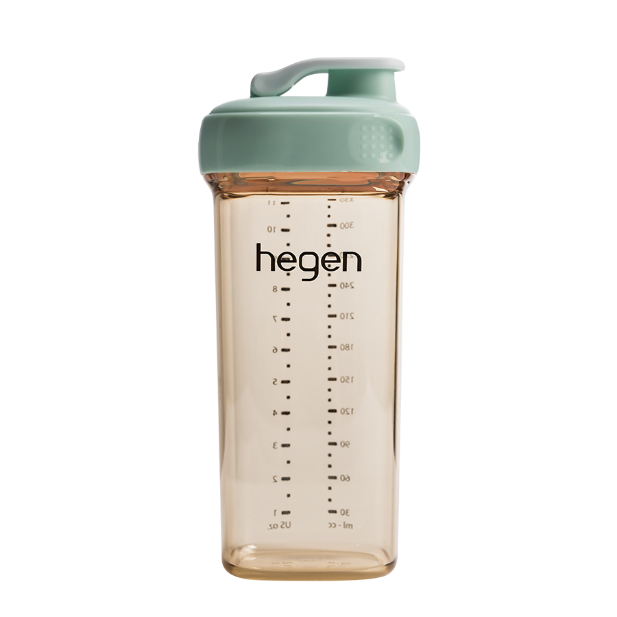 Hegen PCTO™ 330ml/11oz PPSU Baby Bottle with Anti-Colic Vent - BPA-Free Green Feeding Bottle for Newborns & Infants - Perfect for Breastmilk, Formula & On-the-Go Feeding