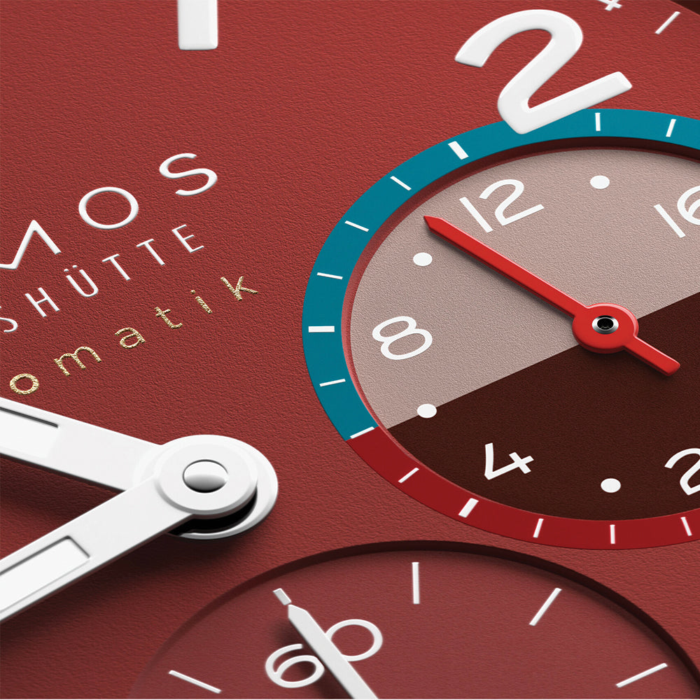 NOMOS Club Sport Neomatik Worldtimer Limited Edition 40mm Watch with Magma Dial & Stainless Steel Bracelet - Perfect for Travelers and Luxury Watch Collectors