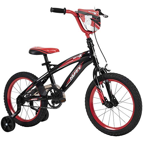 **Huffy Moto X 18 Inch Kids Bike with Training Wheels - Easy Quick Connect Assembly, Lightweight & Durable, Black - Perfect for Beginner Riders & Outdoor Family Fun**