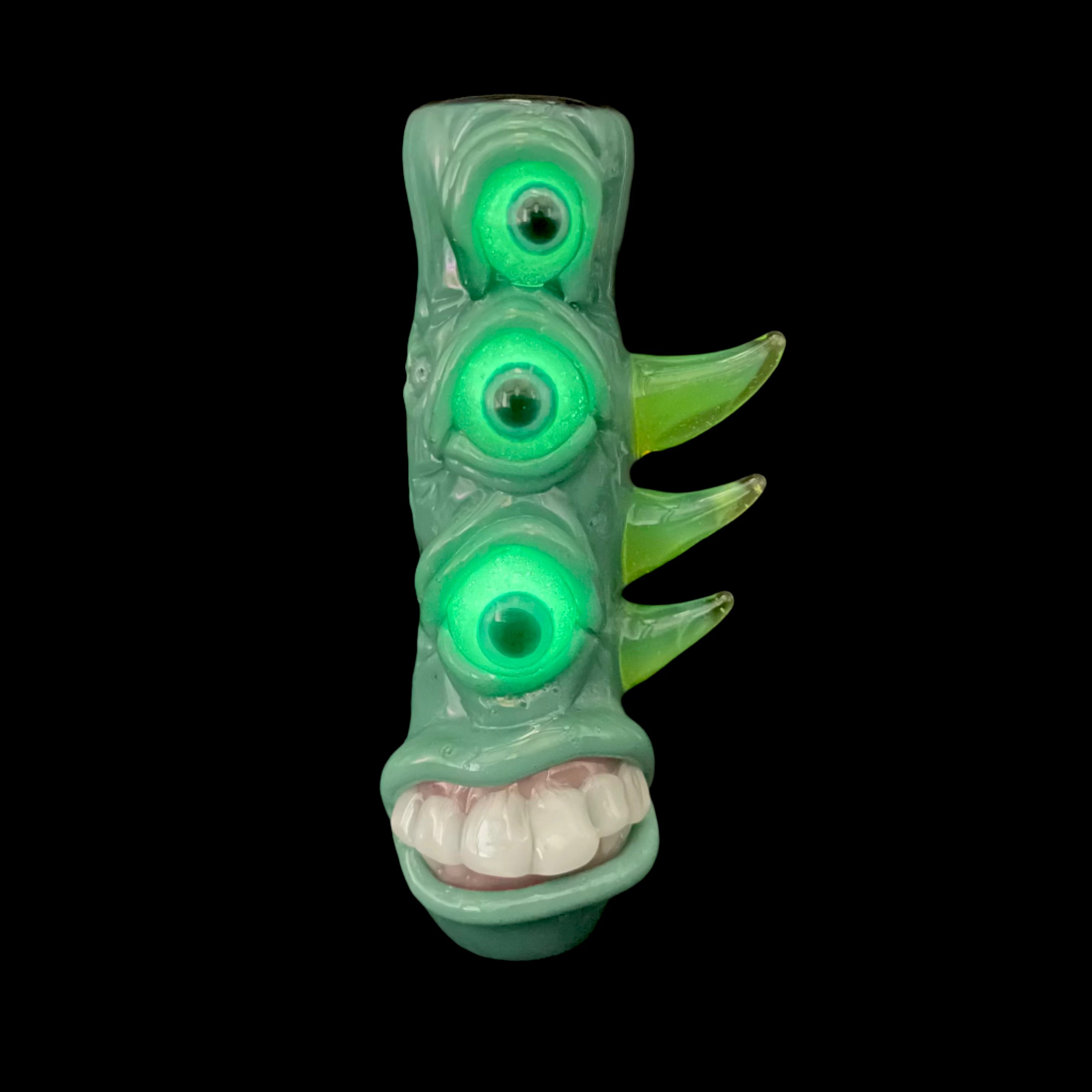 Premium Triclops Chillum - Handmade Glass Pipe for Smooth Smoking | Perfect for Travel, Camping & Outdoor Adventures