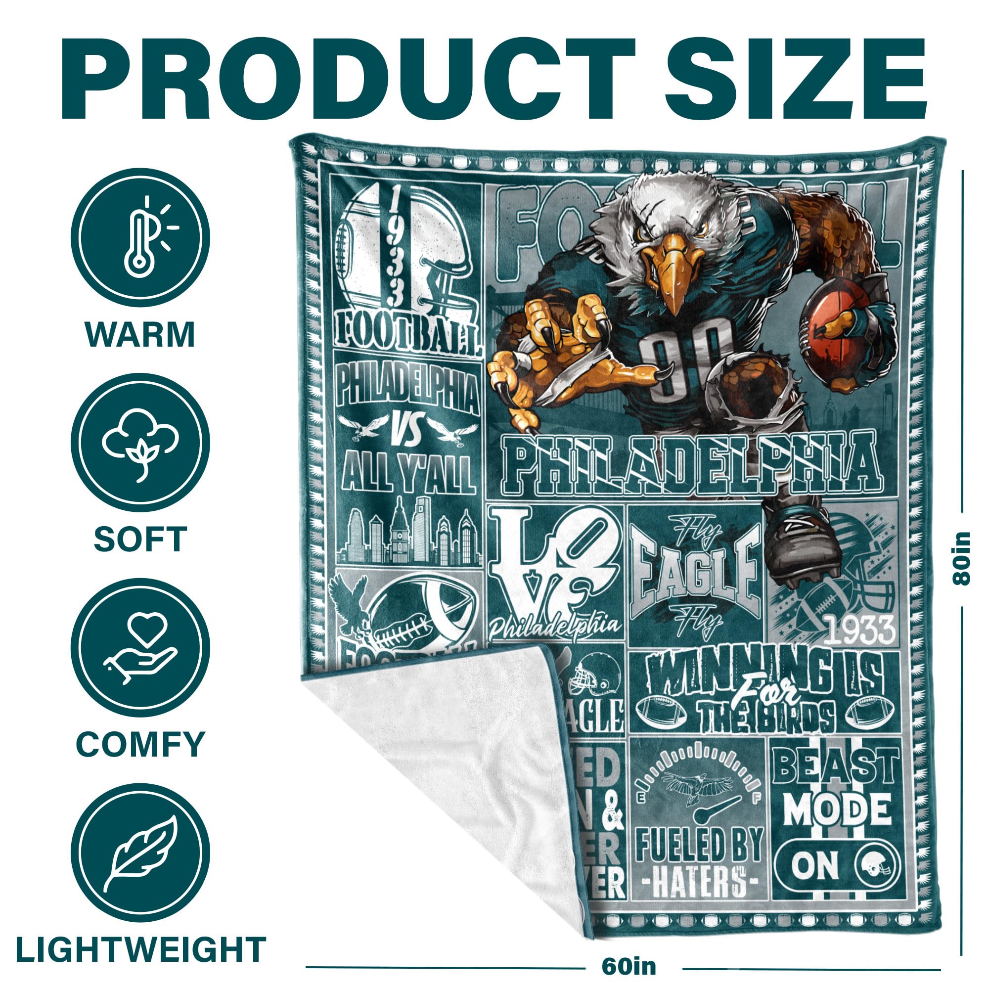 Football Flannel Blanket 80