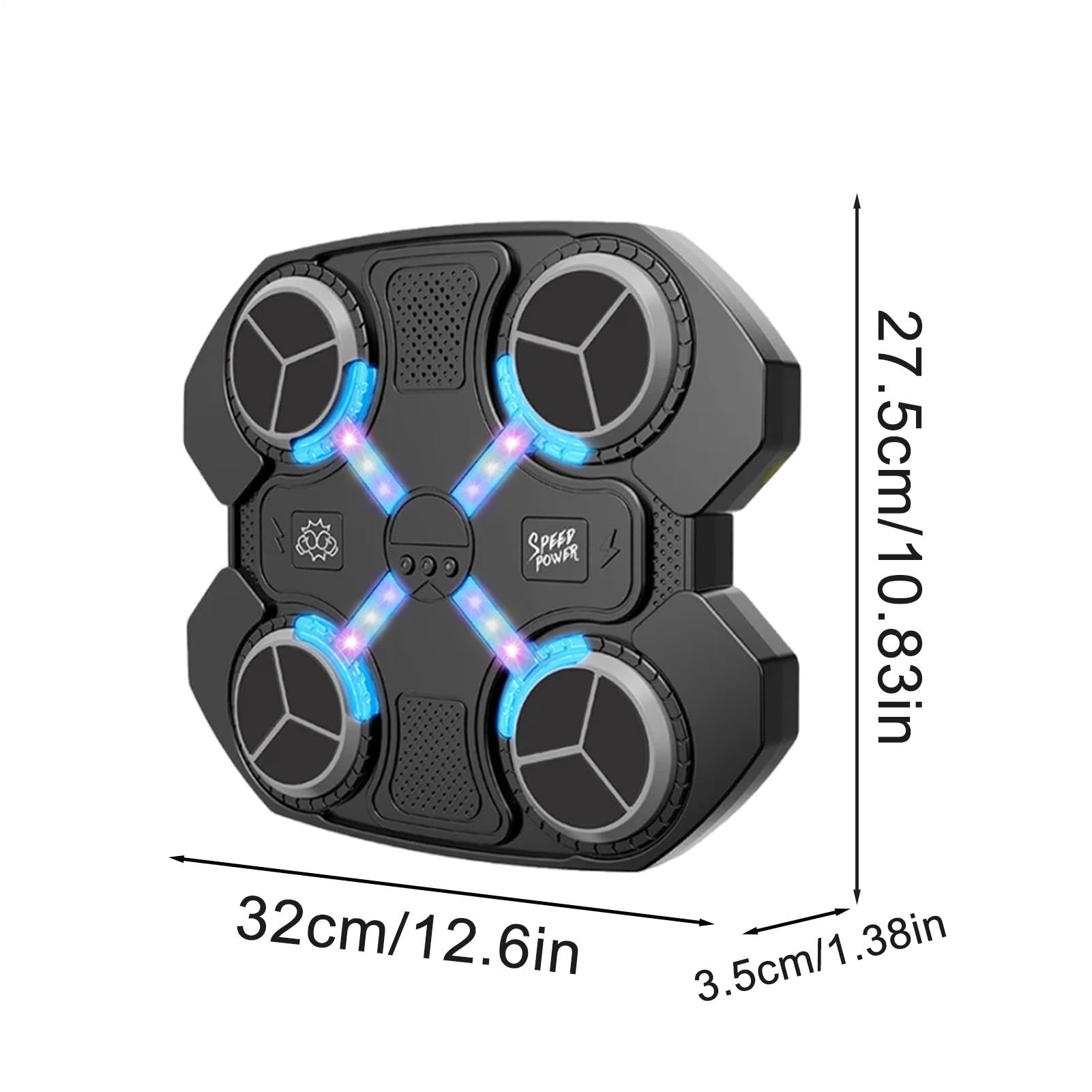 Music Boxing Machine for Adults - LED Punching Bag with Gloves, 3 Adjustable Volumes & Speeds, Home Boxing Equipment for Fitness & Stress Relief | Perfect for Home Gym, Cardio Workout & Boxing Training