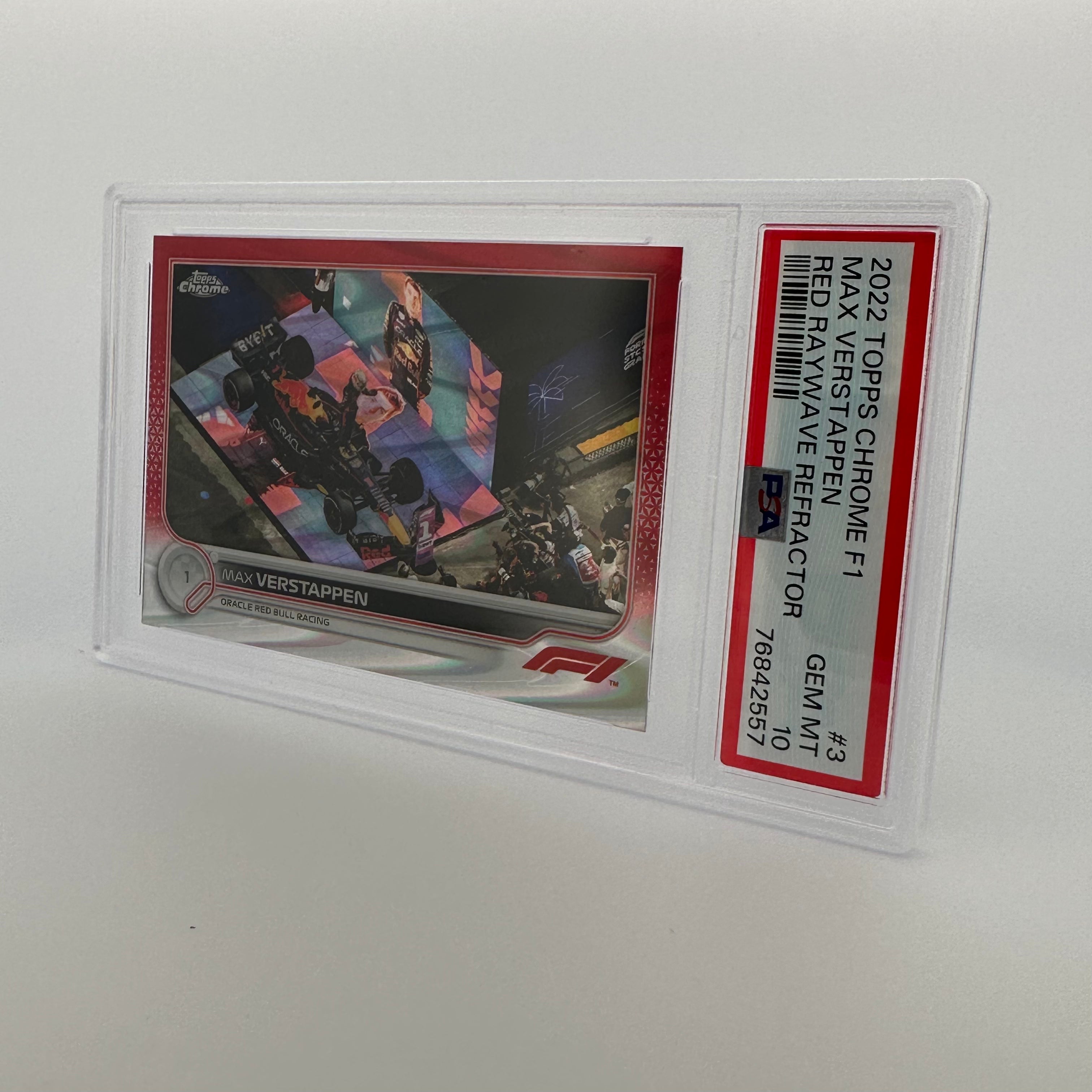 PSA 10 4/5 MAX VERSTAPPEN #3 RED RAYWAVE REFRACTOR - Rare Trading Card for Collectors & Sports Fans - Perfect for Display, Investment & Memorabilia Collection