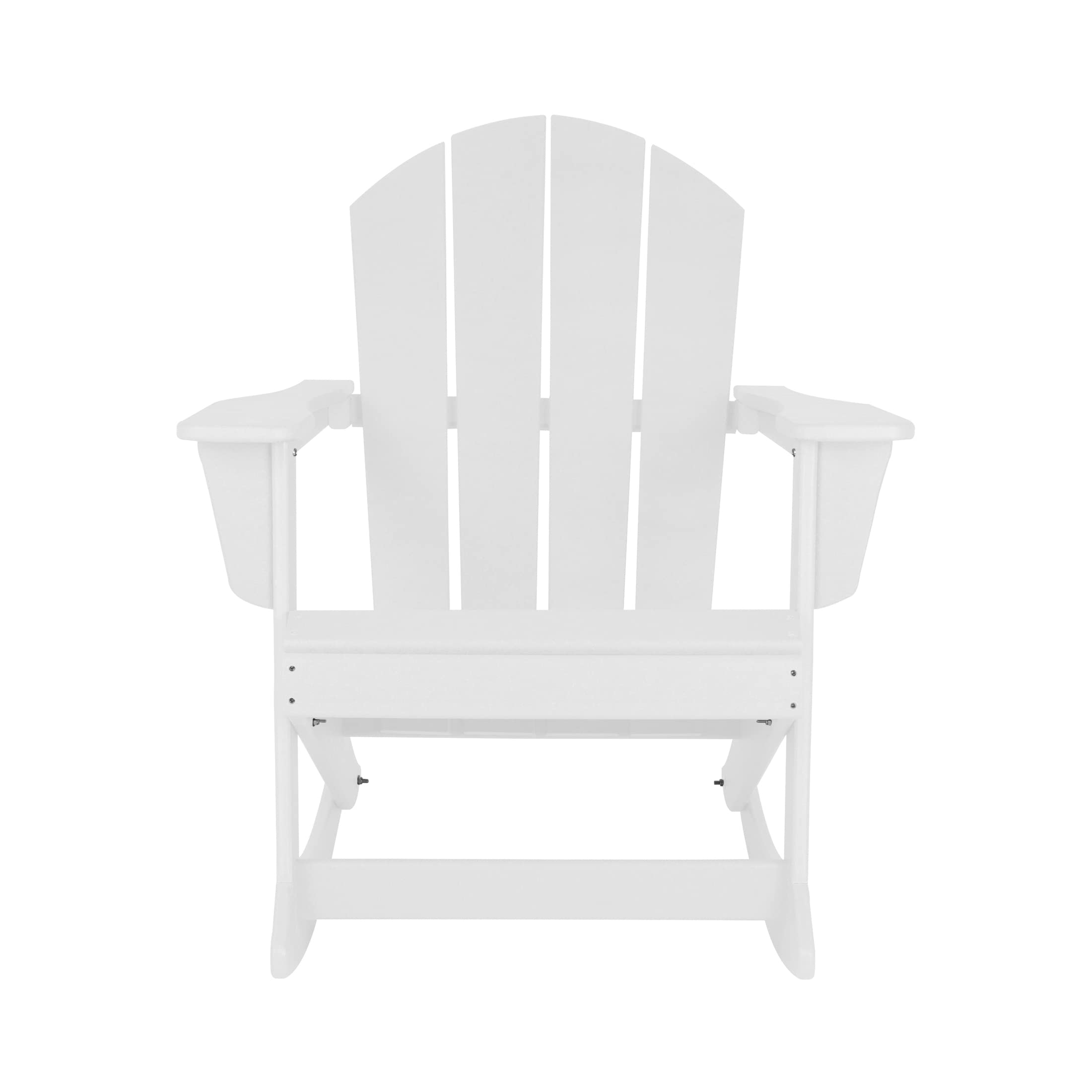 WO Home Furniture 4-Piece Patio Rocking Chair Set - Classic Outdoor HDPE Rocking Chairs with UV & Weather Resistance (White) - Perfect for Garden, Porch, Poolside & Backyard Relaxation