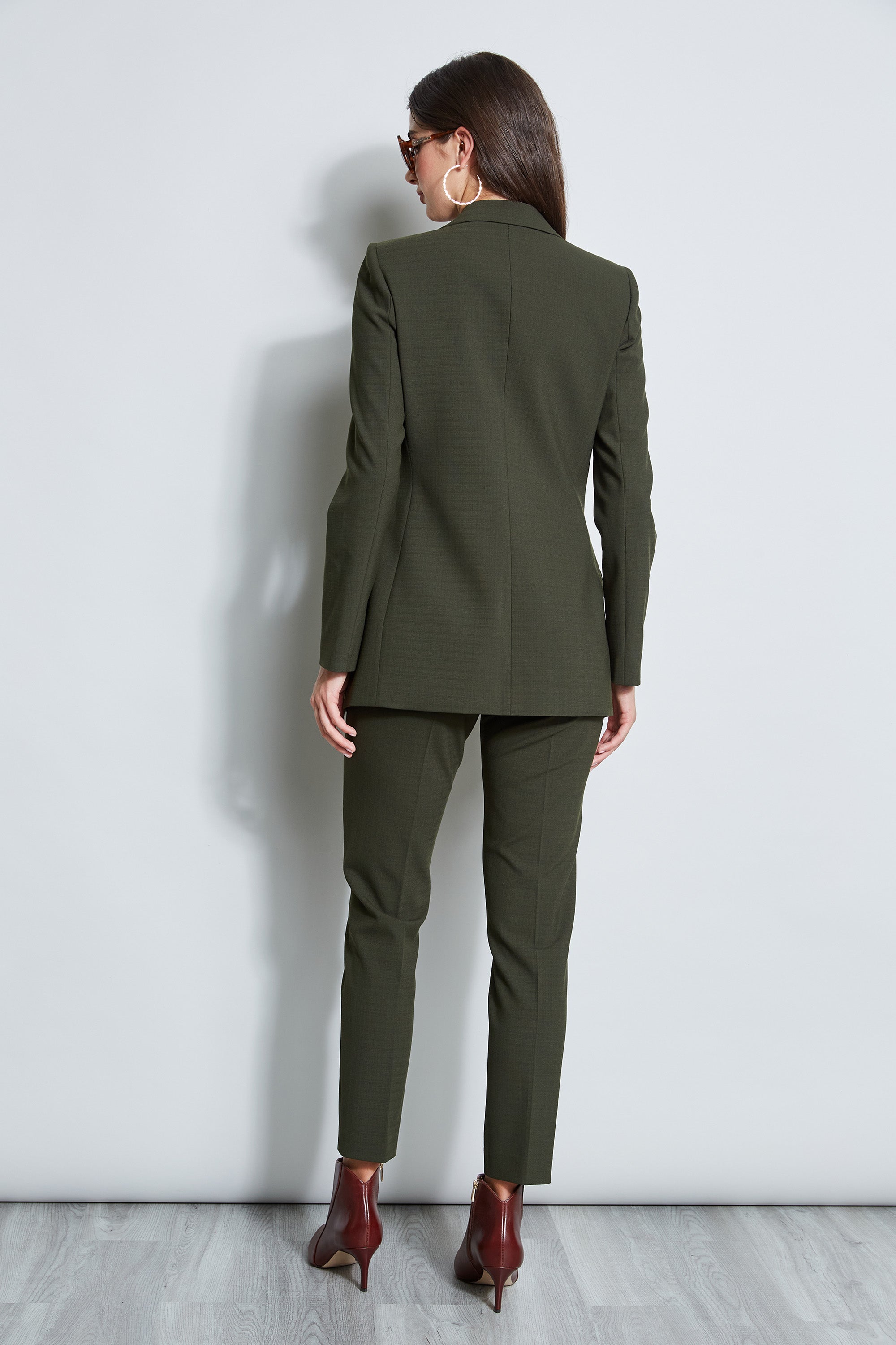 Stylish 7-Button Blazer in Olive Green - Perfect for Business Meetings & Formal Events | E9011103
