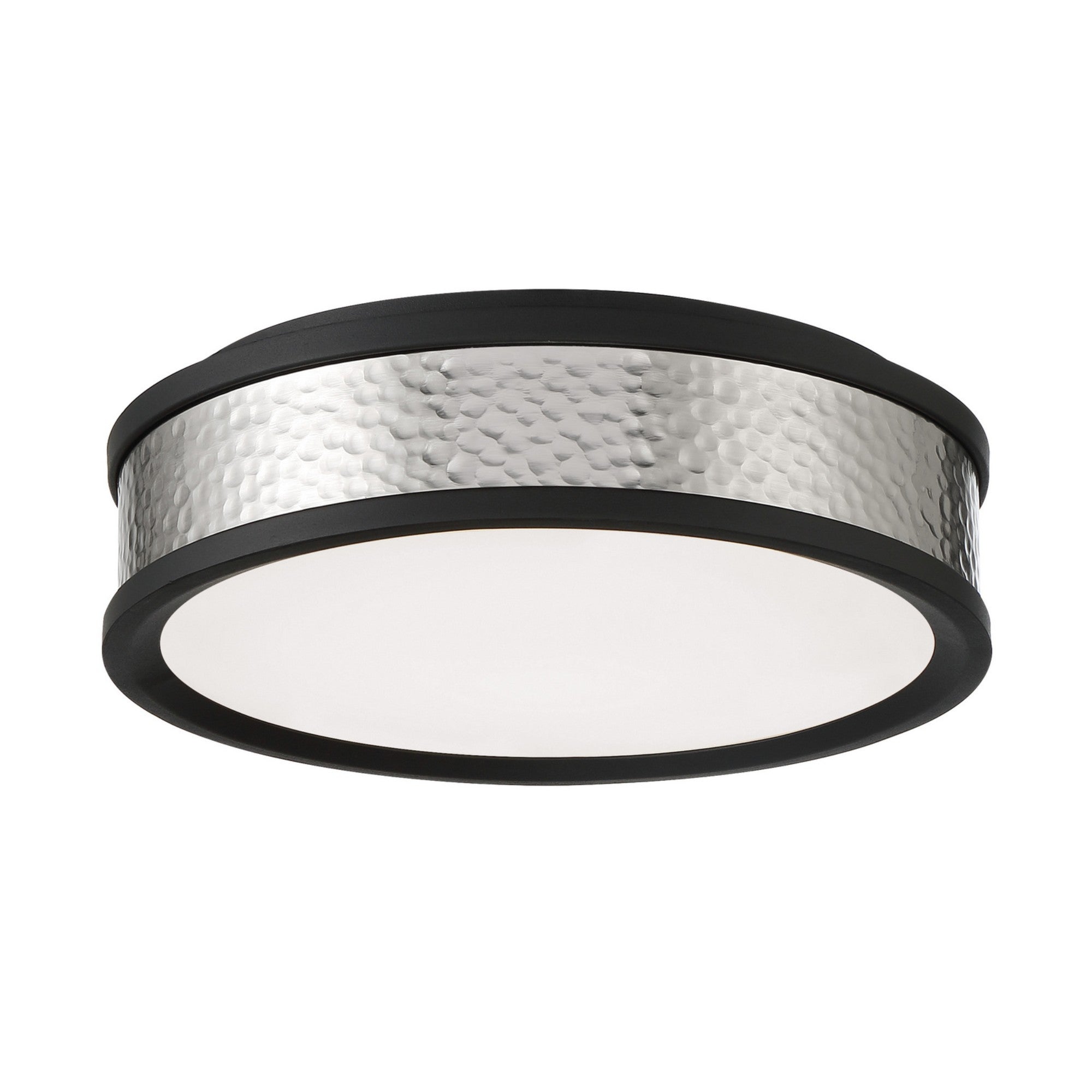 12 Inch LED Flush Mount Ceiling Light Fixture - Black & Brushed Nickel Finish - Perfect for Bedroom, Kitchen, Hallway and Office Lighting