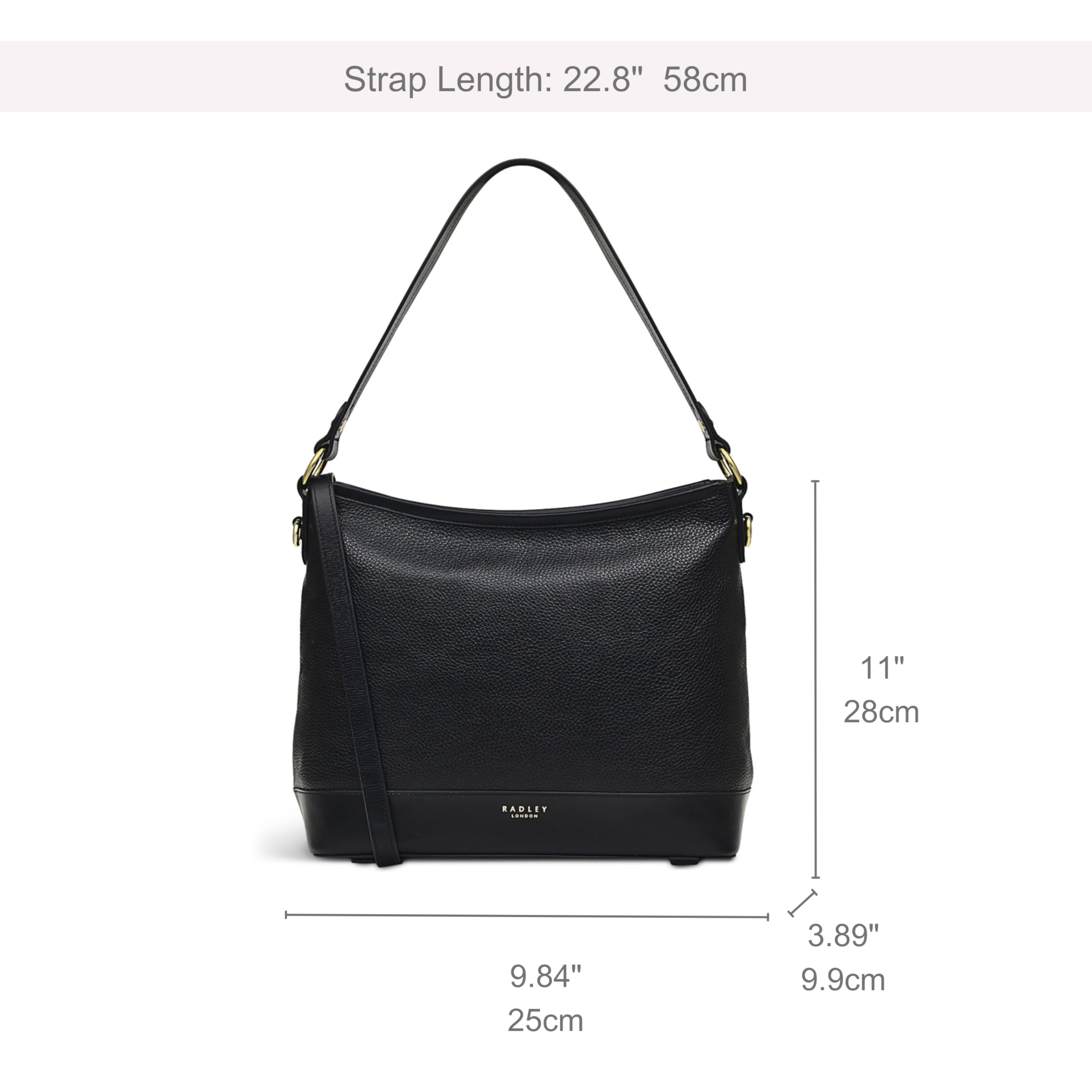RADLEY London Babington Plain Women's Leather Shoulder Bag - Medium Size Purse for Women - Stylish Crossbody Handbag for Work, Travel & Everyday Use