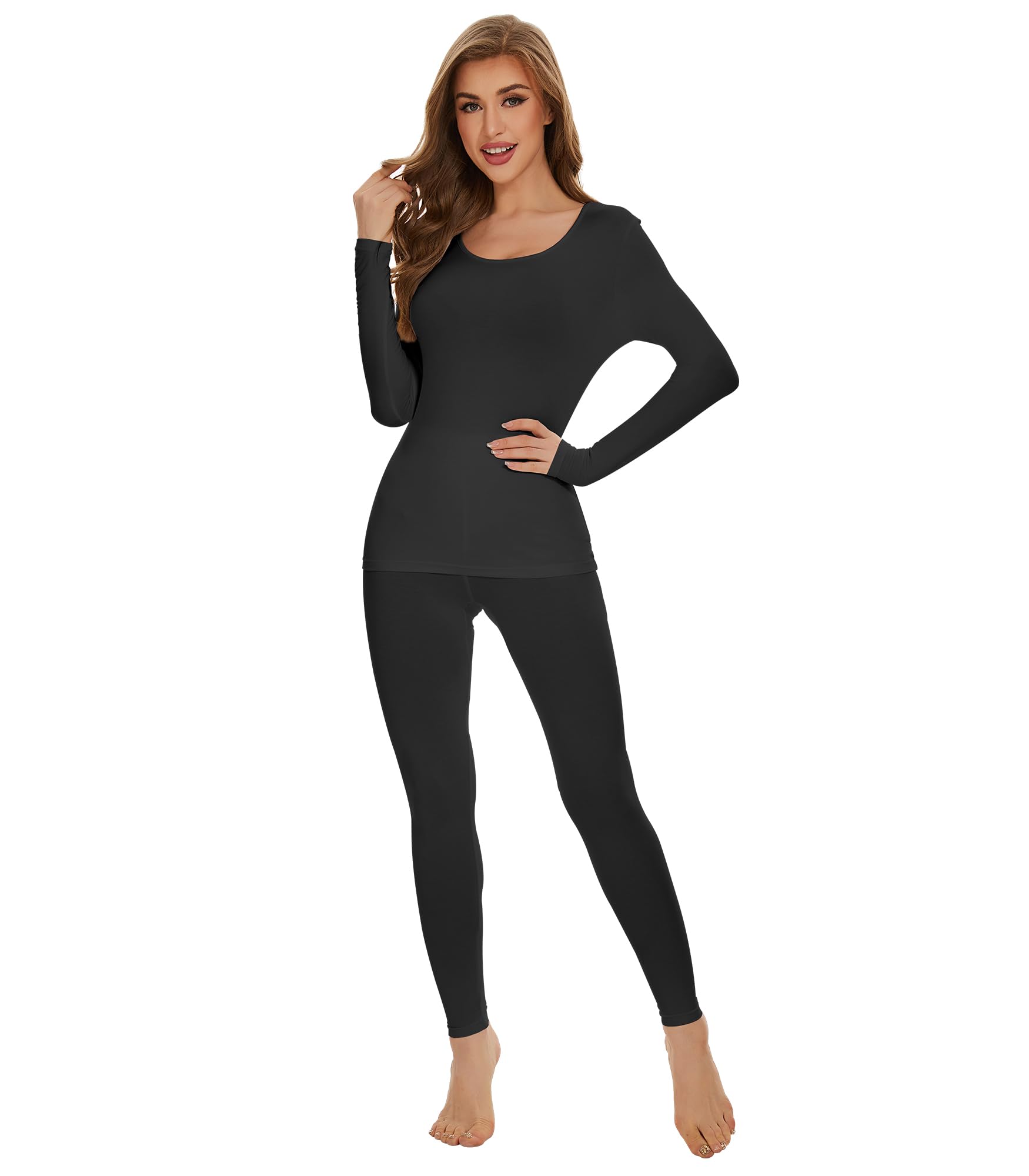 Women's Thermal Underwear Set - Soft Long Johns Base Layer for Winter, Warm Top & Bottom Pajama Set Sizes S-XXL | Perfect for Cold Weather, Outdoor Activities & Layering Under Clothes