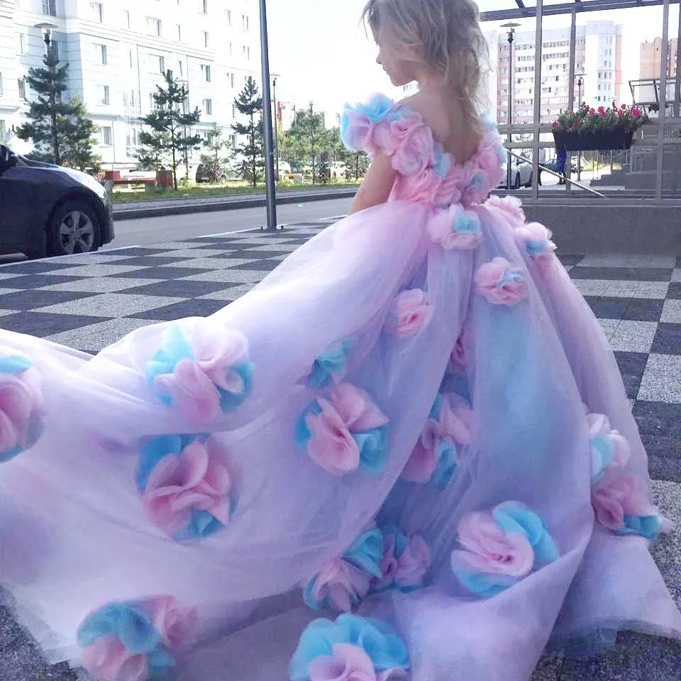 Magical Unicorn Flower Girl Dress for Princess Birthday Party - Perfect for Weddings, Pageants & Special Occasions