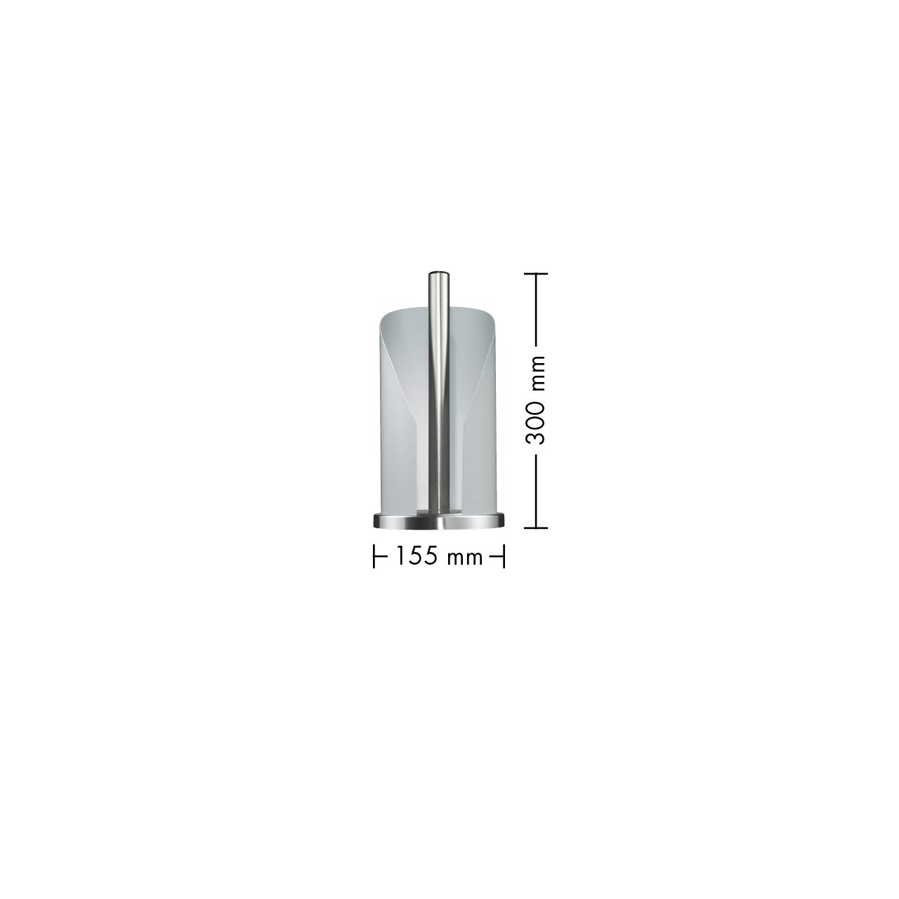 Premium Wesco Paper Towel Holder - 15.5 x 15.5 x 30 cm Warm Grey - Stylish Kitchen & Bathroom Organizer for Disposable Paper Towels