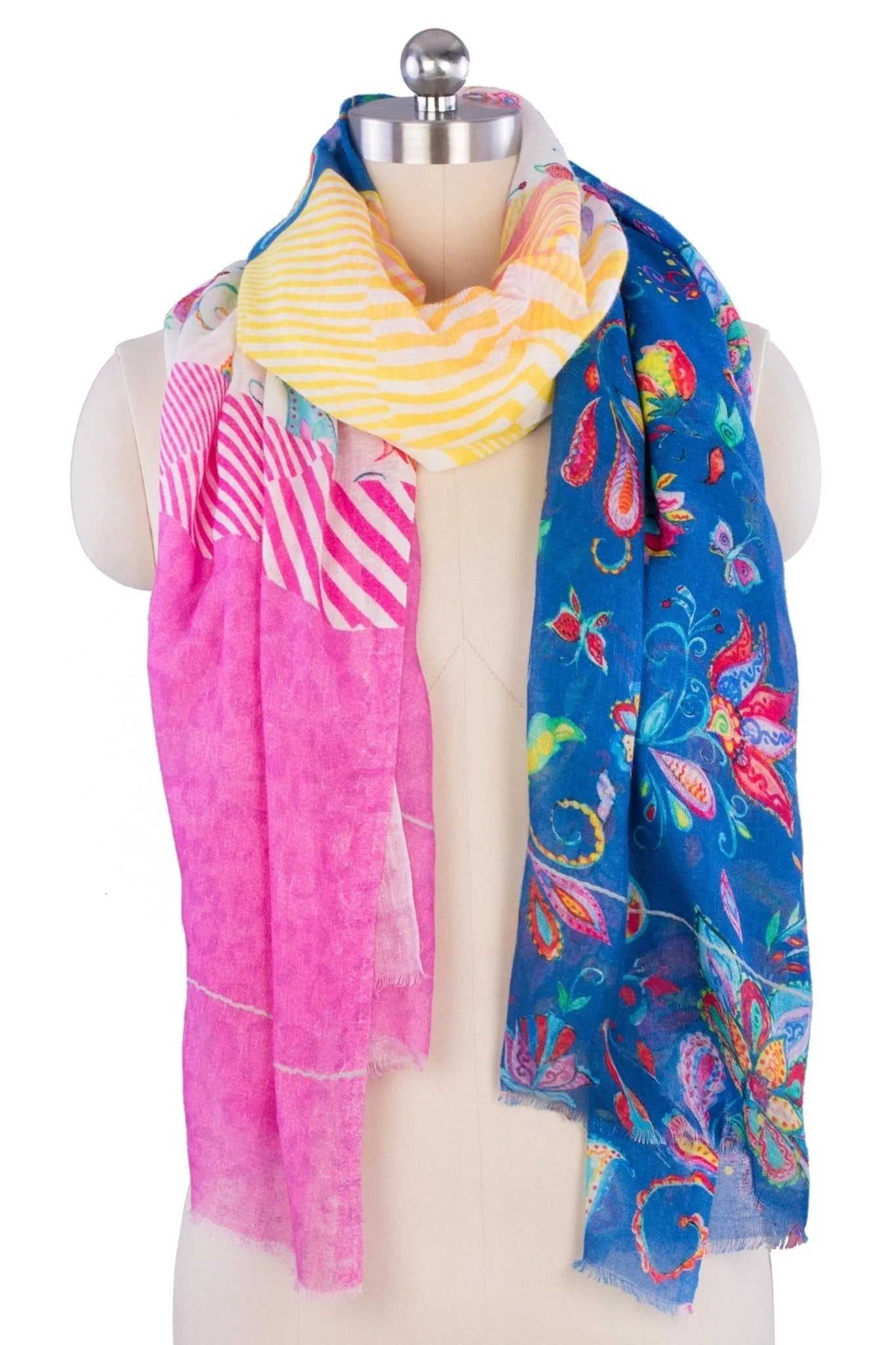 Stylish Multi-Patterned Ocean Scarf for Women - Lightweight Summer Beach Wrap, Boho Fashion Accessory for Travel, Vacation, and Outdoor Activities