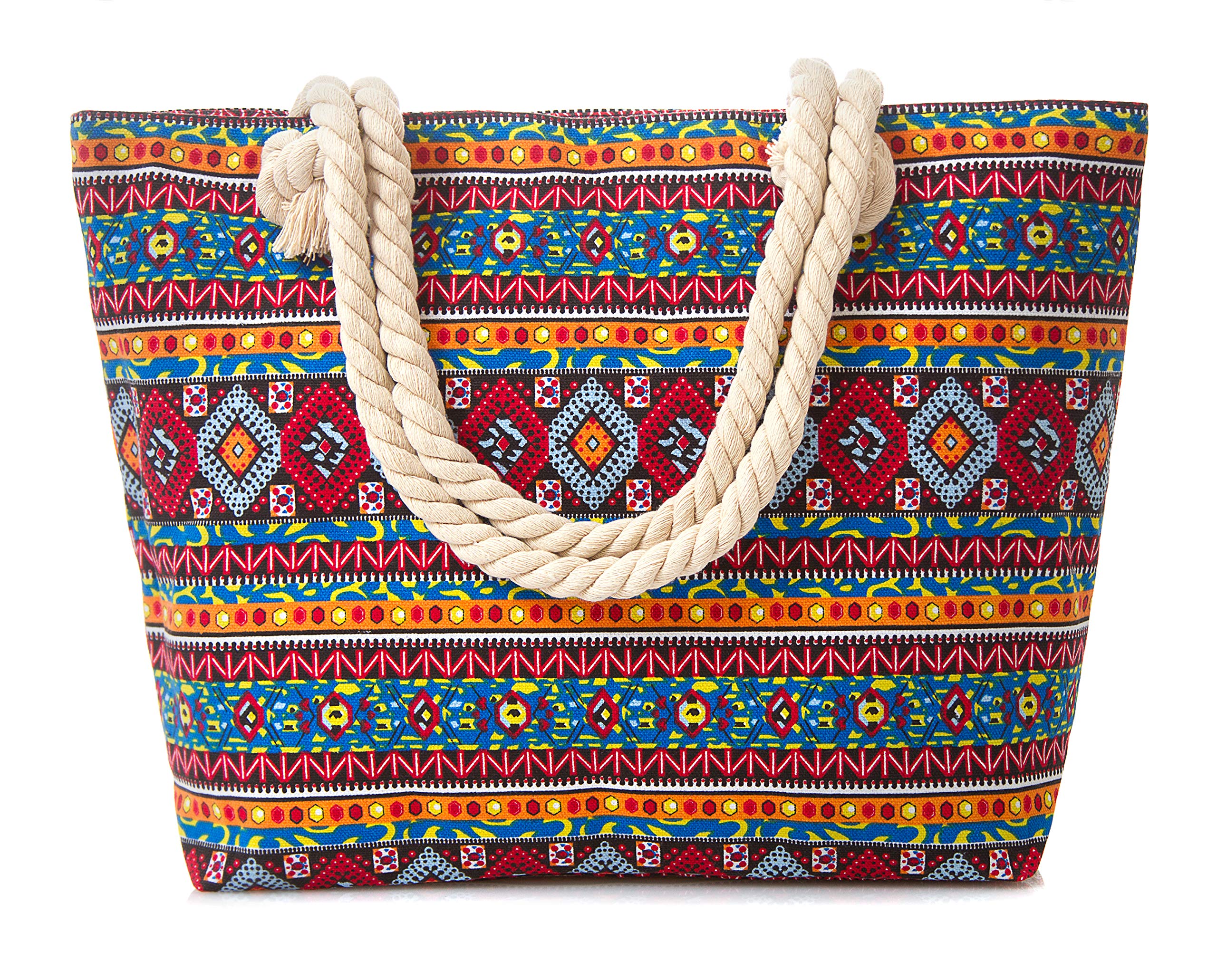 Stylish Waterproof Tote Bag for Women - Large Durable Beach Bag with Zipper - Perfect for Travel, Shopping & Outdoor Activities