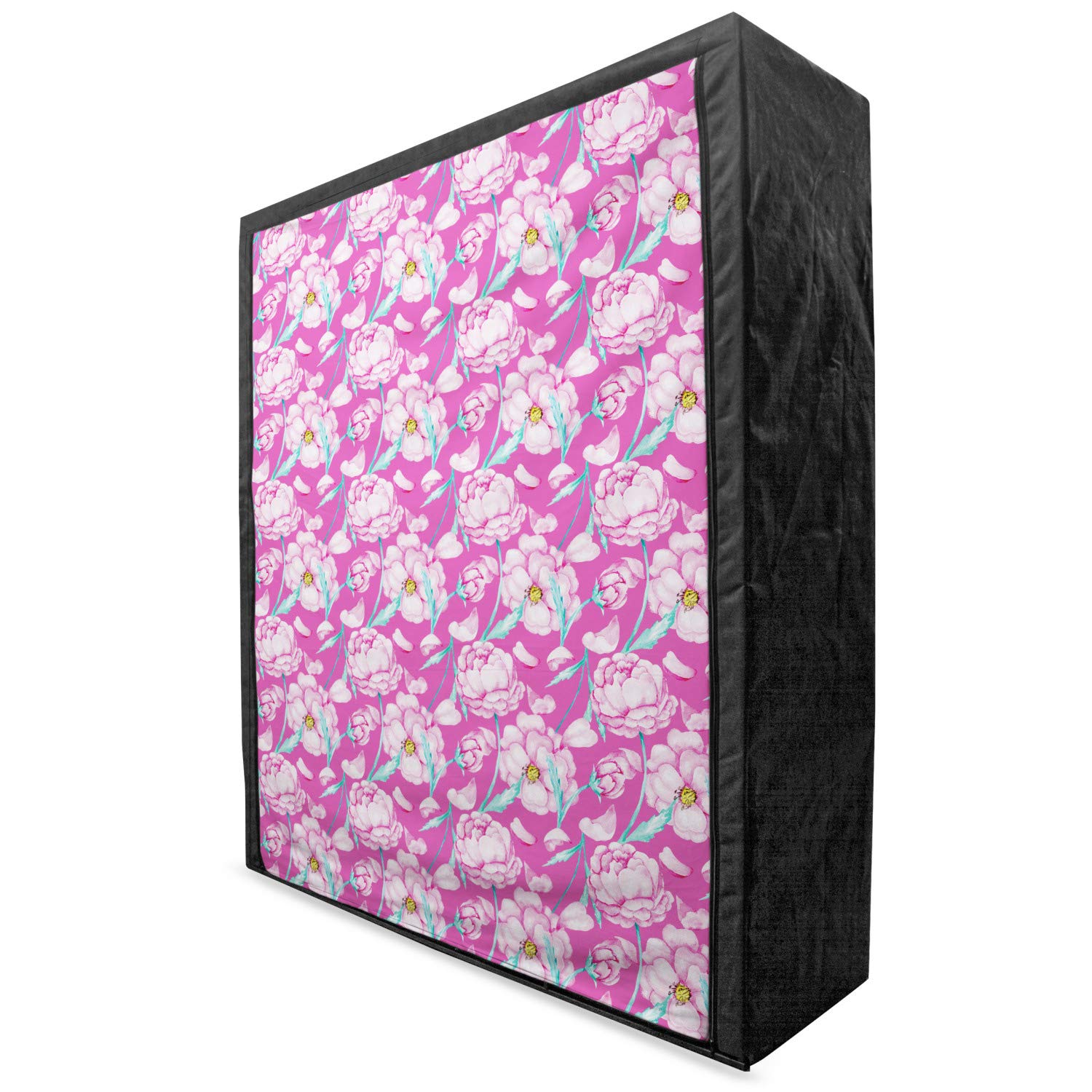 Ambesonne Hot Pink Portable Fabric Wardrobe with Shelves - 59