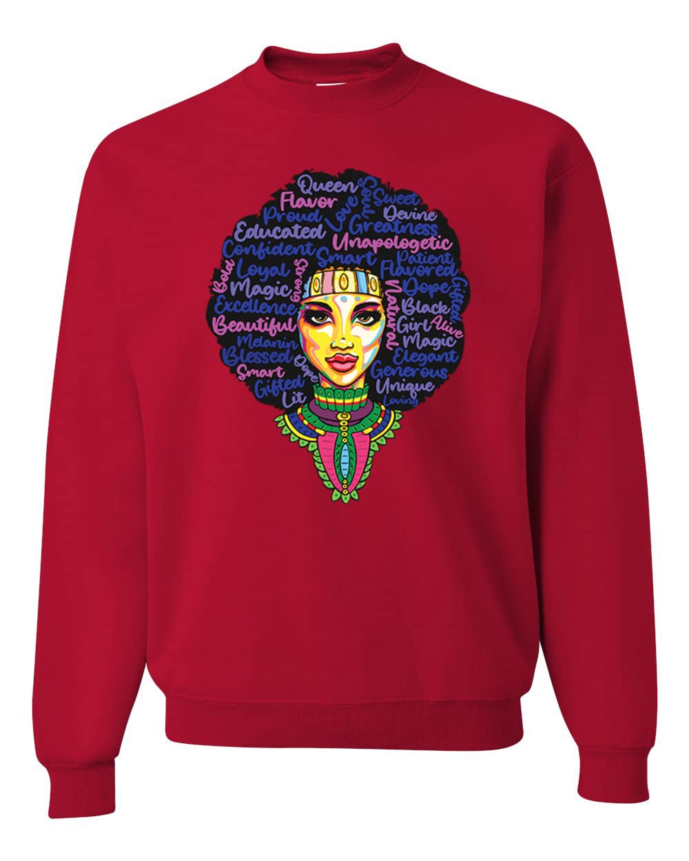 Wild Bobby Queen Bee Strong Black Woman Black Pride Unisex Crewneck Graphic Sweatshirt | Empowering Black Pride Apparel for Women & Men | Perfect for Casual Wear, Street Style & Social Justice Events