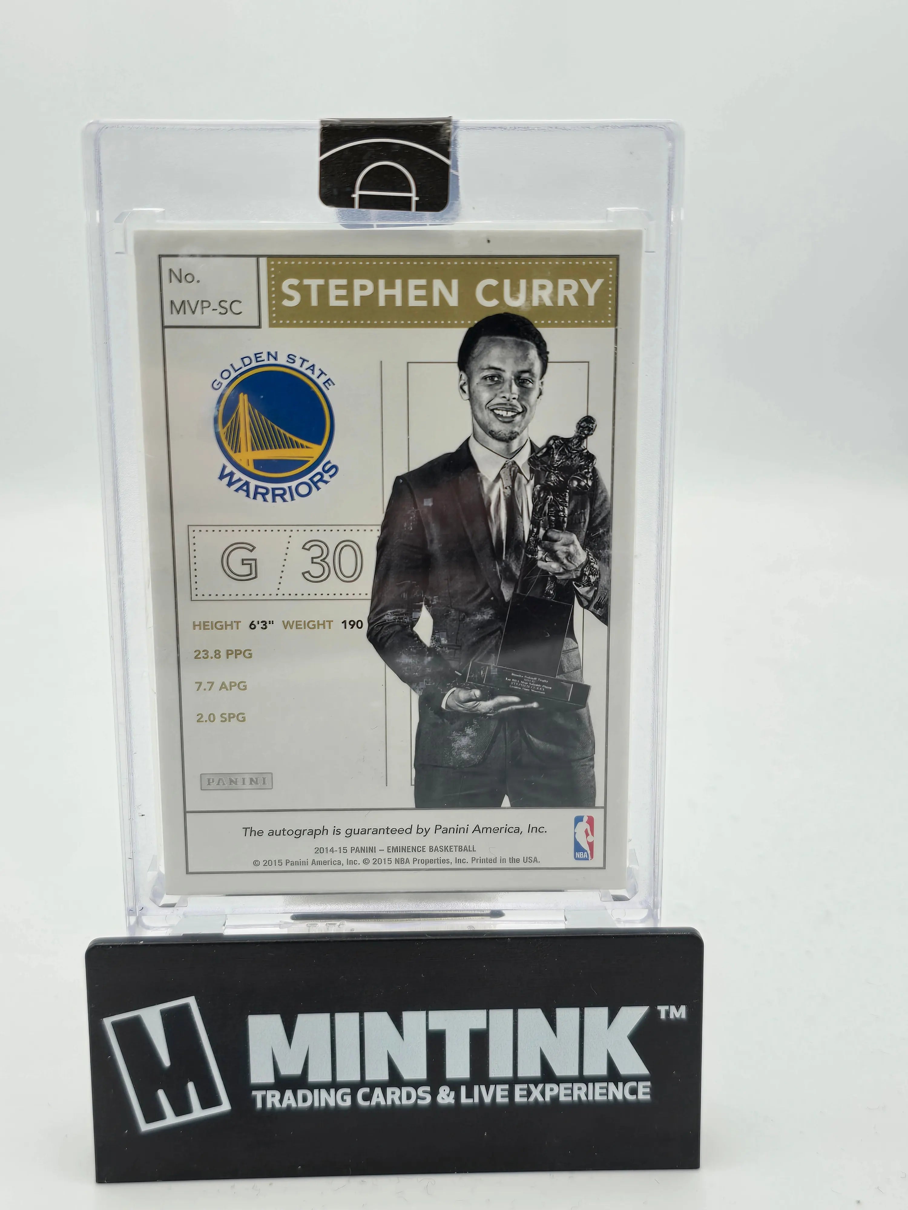 2014-2015 Eminence Basketball Stephen Curry MVP 1 Troy Ounce Fine Silver Autographed Coin 1/10 Limited Edition - Perfect for NBA Collectors, Sports Memorabilia Enthusiasts, and Silver Coin Investors