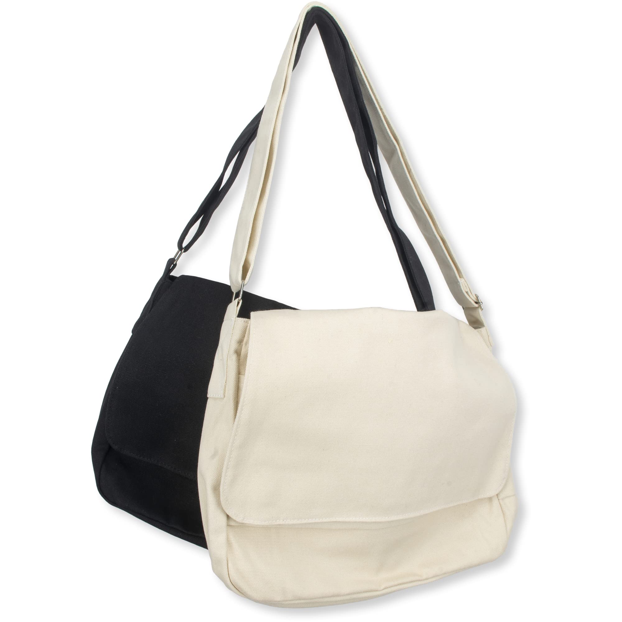 Durable Canvas Messenger Bag for Men & Women - Crossbody Shoulder Bag with Thick Sturdy Design - Perfect for Work, Travel & Daily Commute