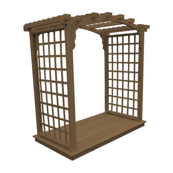 Pressure Treated Yellow Pine Cambridge Arbor & Deck - Durable Outdoor Wood Structure for Garden, Patio, and Backyard Landscaping