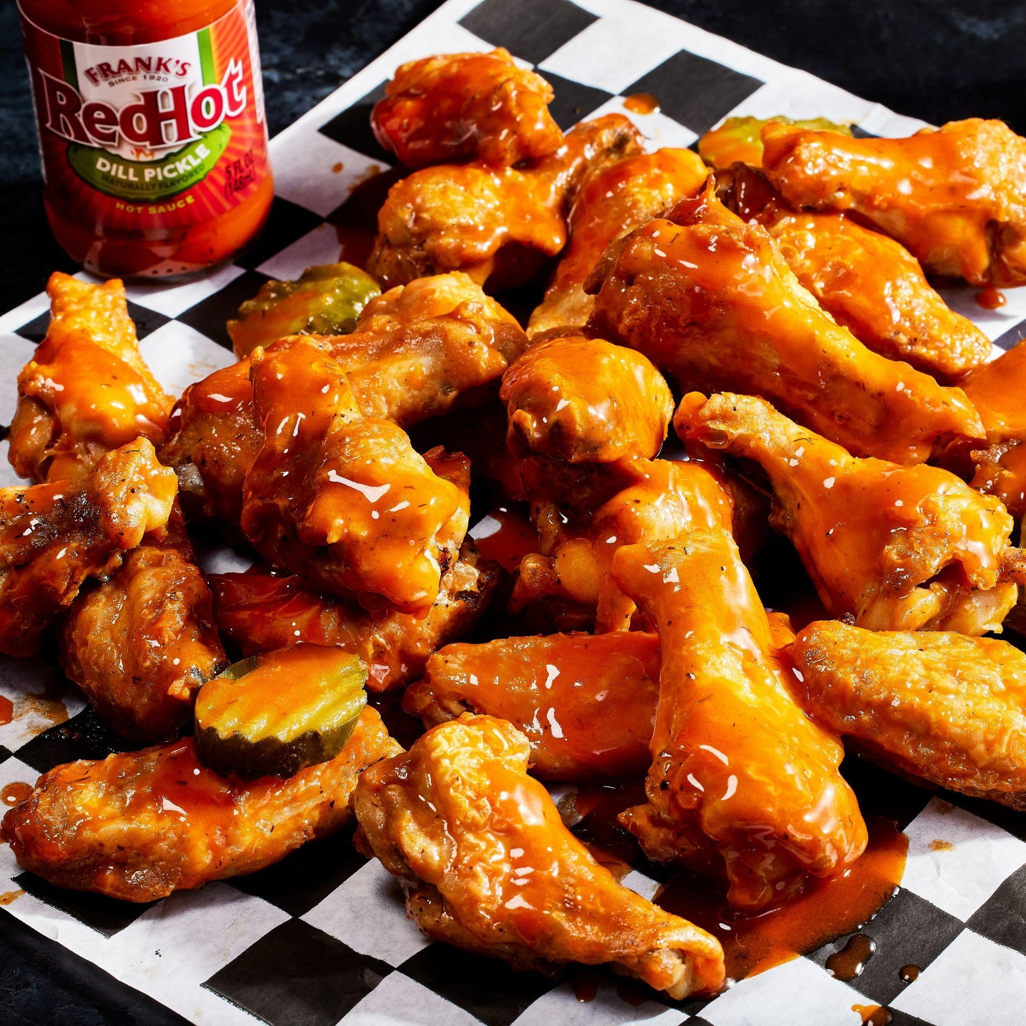 Frank's RedHot Dill Pickle Hot Sauce - 5 fl oz (Pack of 12) - Spicy Pickle Flavor for Wings, Burgers & Snacks - Perfect for Game Day & BBQ Parties