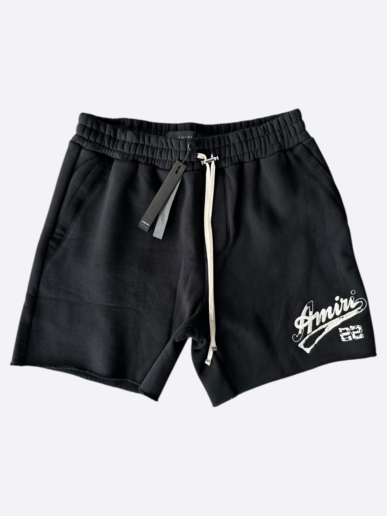 Amiri Black & White 22 Logo Shorts for Men - High-Quality Designer Casual Shorts | Perfect for Summer, Beach, and Streetwear Fashion