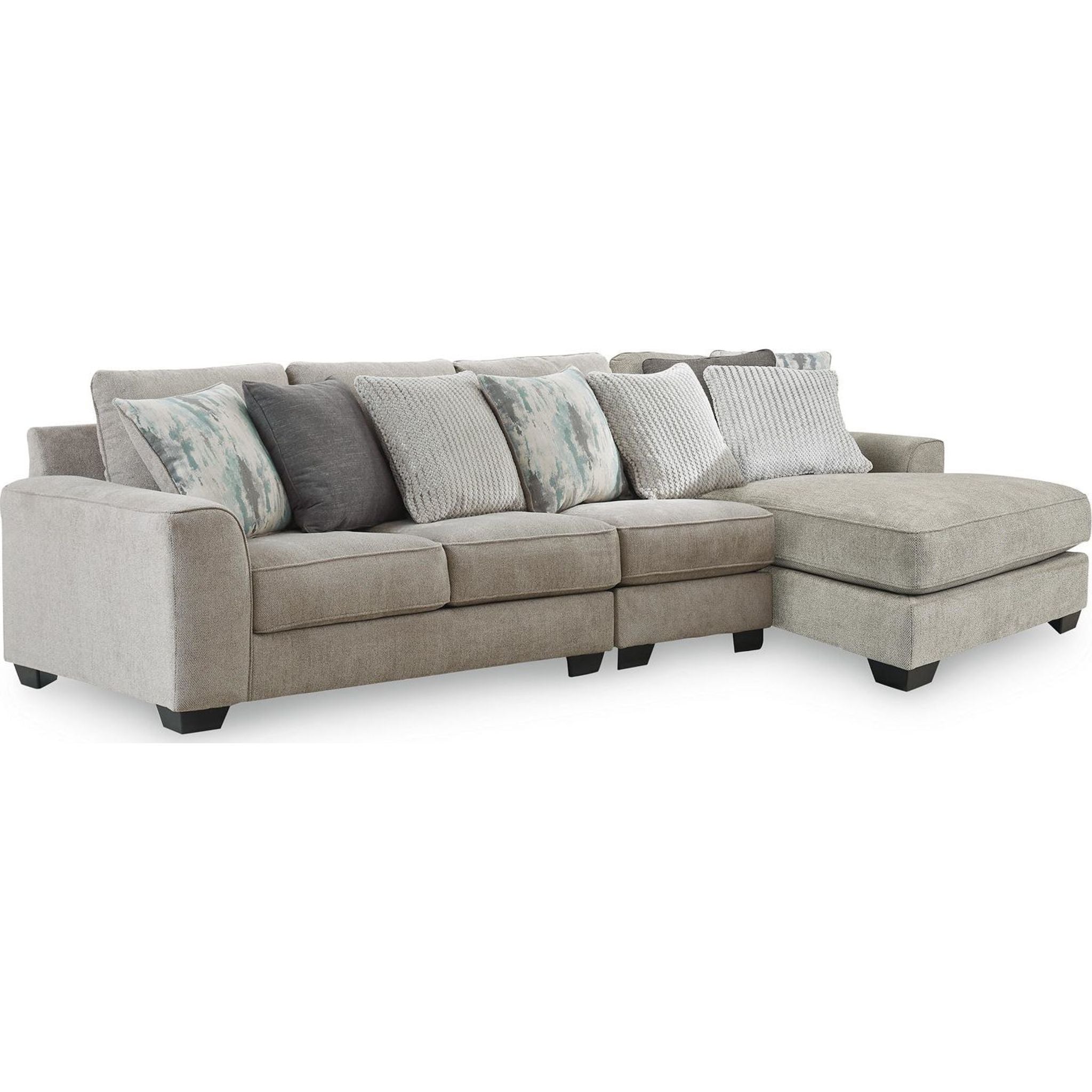 Ardsley 3-Piece Sectional Sofa with Chaise Lounge - Modern L-Shaped Couch for Living Room, Family Room & Apartment - Soft Fabric Upholstery & Comfortable Seating