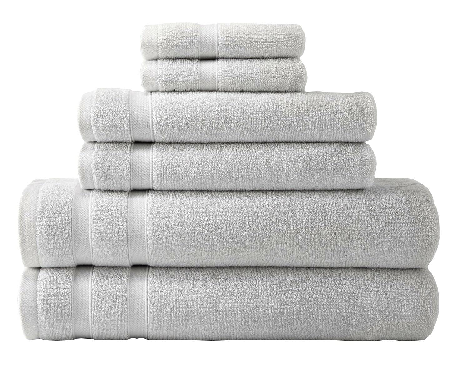 6-Piece Luxury Bath Towel Set - 650 GSM Ultra Soft Combed Cotton, Classic Bathroom Towels for Spa, Hotel & Home Use
