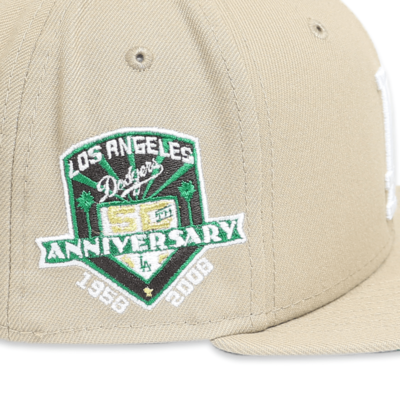 Los Angeles Dodgers 50th Anniversary Brown 59FIFTY Fitted Baseball Cap for Men - Perfect for Game Day, Sports Events & Fan Collections