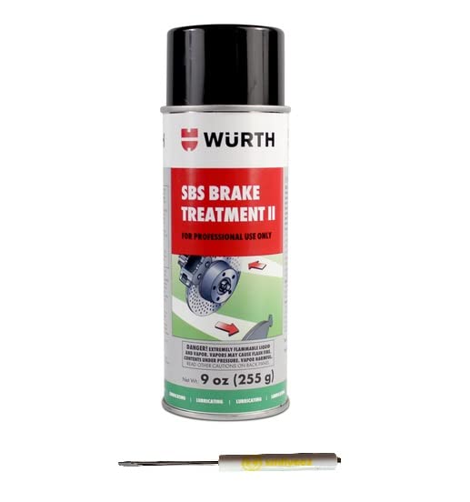 Wurth SBS Brake Treatment Spray with Pocket Screwdriver - 1 Can - High-Performance Brake Lubricant & Cleaner for Cars, Trucks & Motorcycles - Ideal for DIY Auto Maintenance & Professional Garage Use