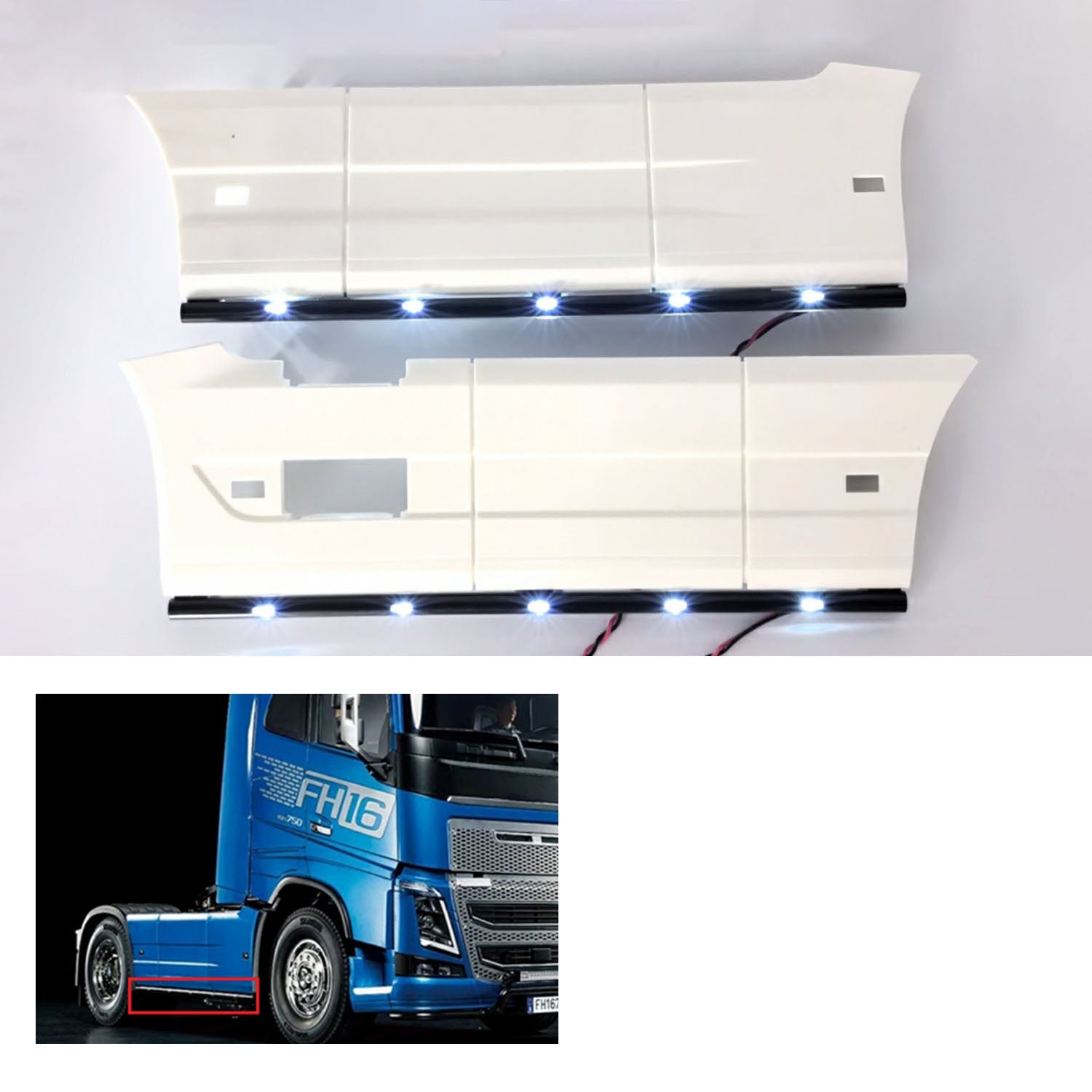 LED Side Light Board Bottom Lamp PCB for 1/14 RC Tractor Car 56375 FHL16 XL 750 Remote Control Model - DIY Upgrade for RC Cars, Trucks & Construction Vehicles - Perfect for Night Racing and Off-Road Adventures