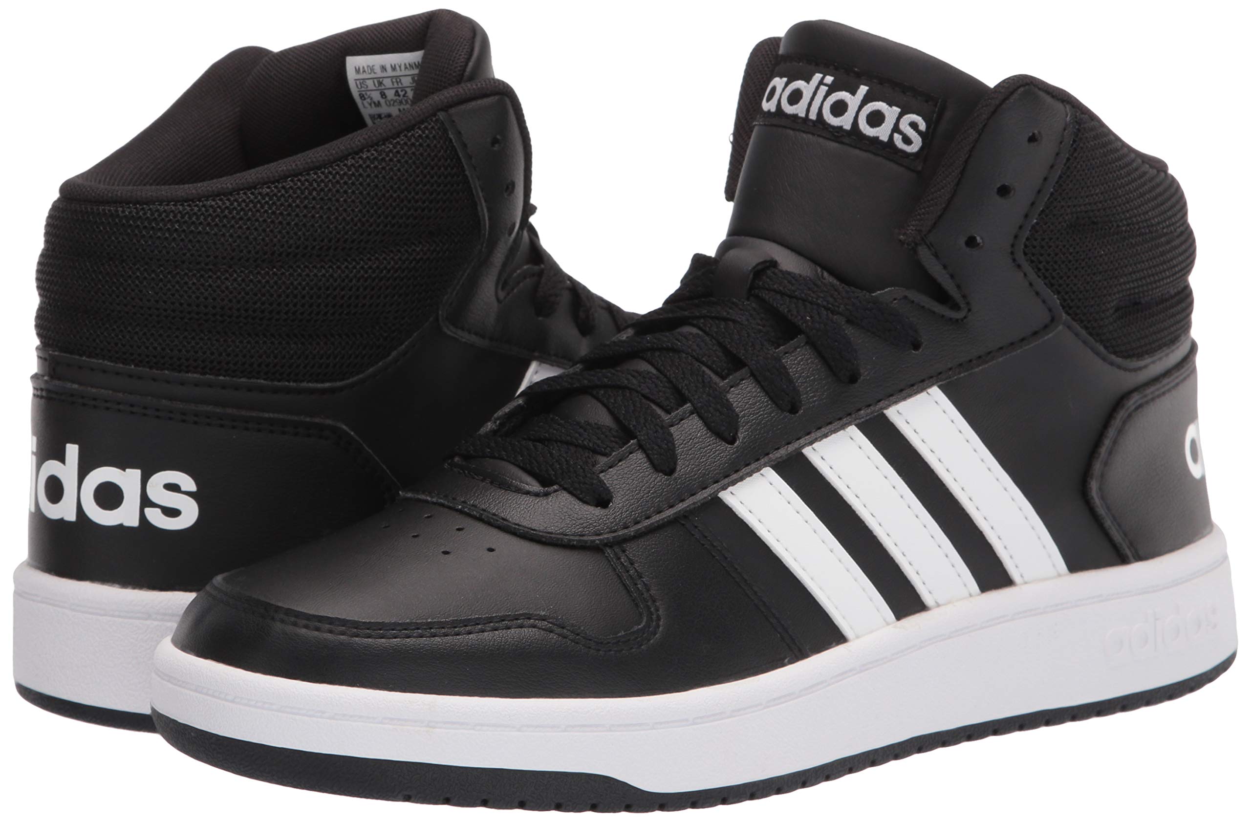 adidas Men's Hoops 2.0 Mid Basketball Shoes - High Top Sneakers for Men, Breathable Comfort & Ankle Support - Perfect for Indoor/Outdoor Court Play & Casual Streetwear