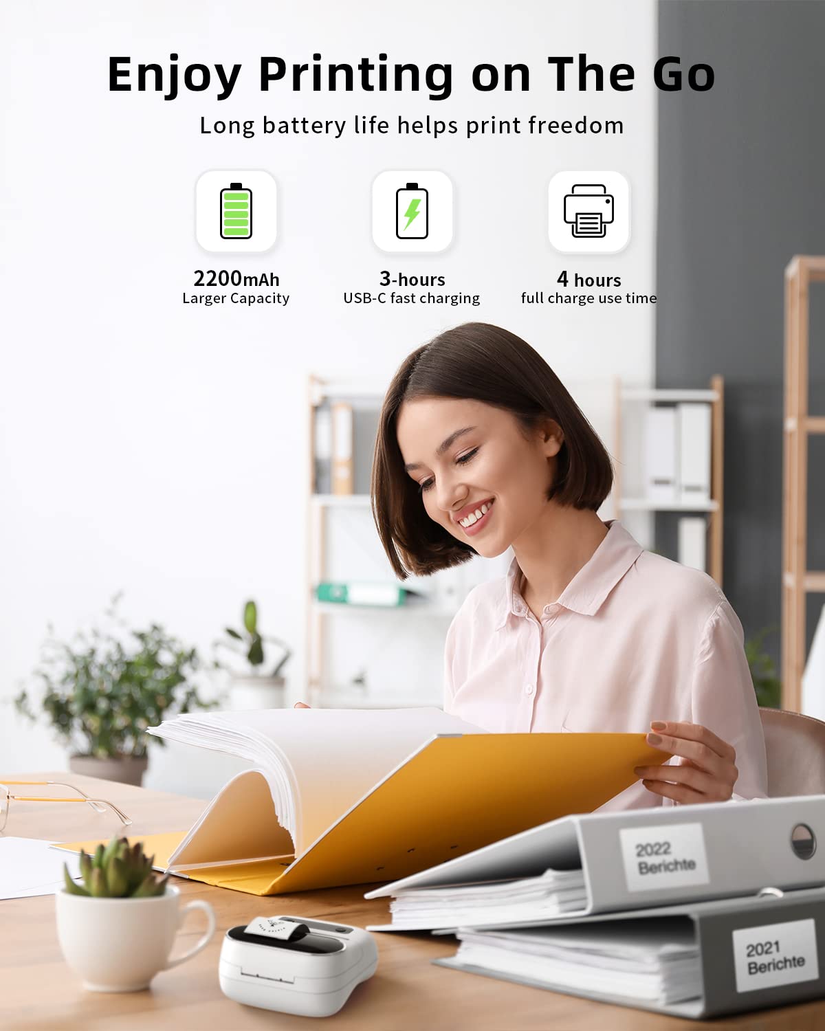 Phomemo M220 Bluetooth Barcode Label Printer - 3 Inch Thermal Printer for Shipping, Address & Mailing Labels | Wireless Compatible with iPhone, Android & Laptop | Perfect for Small Business, Warehouse & Home Organization