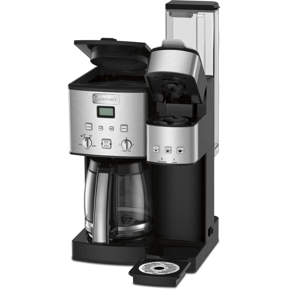 CUISINART 12 Cup Black Stainless Steel Coffee Maker with Permanent Filter & Carafe Combo SS15C - Perfect for Home, Office, and Dorm Use